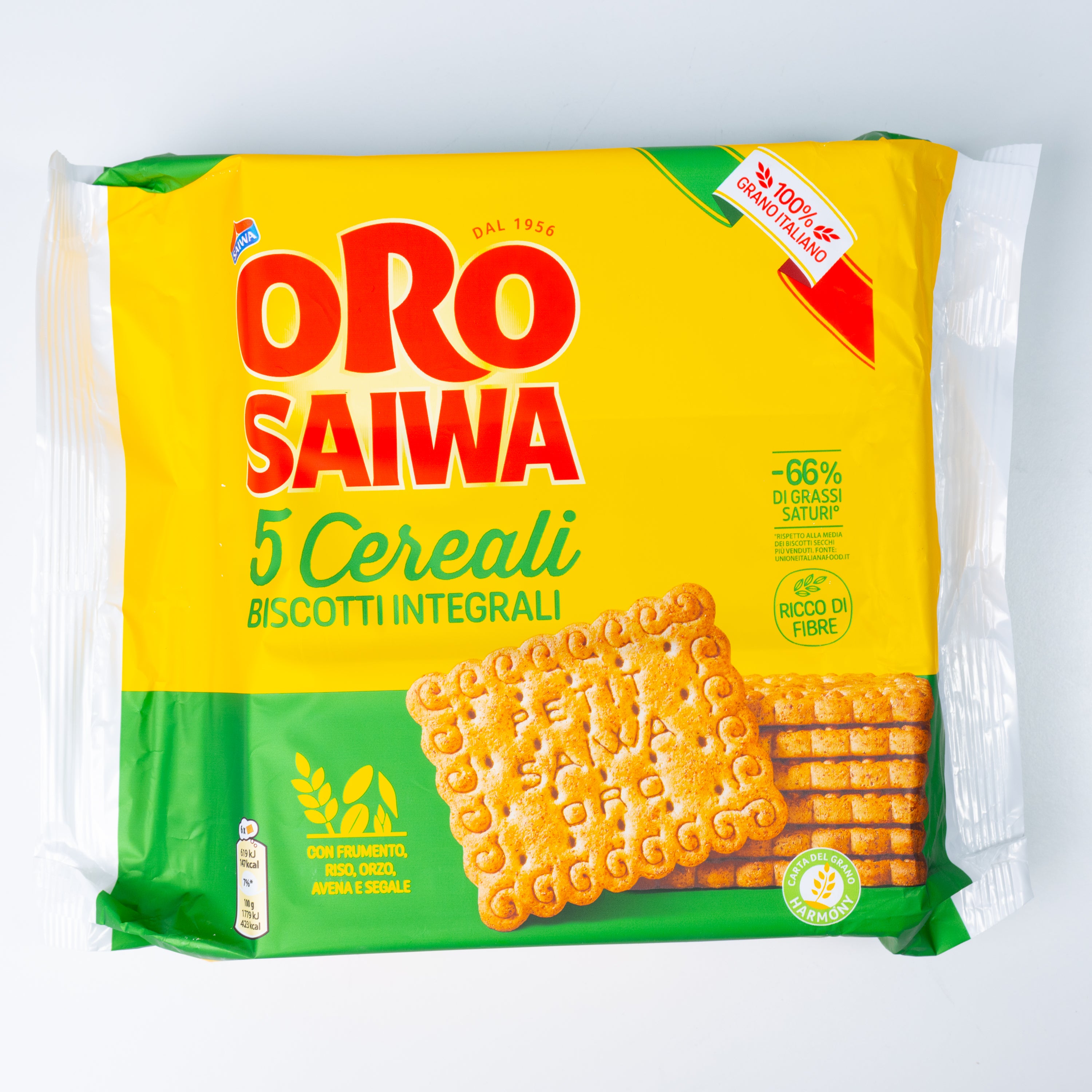 Biscuiți Oro cu 5 cereale Saiwa, 420 g