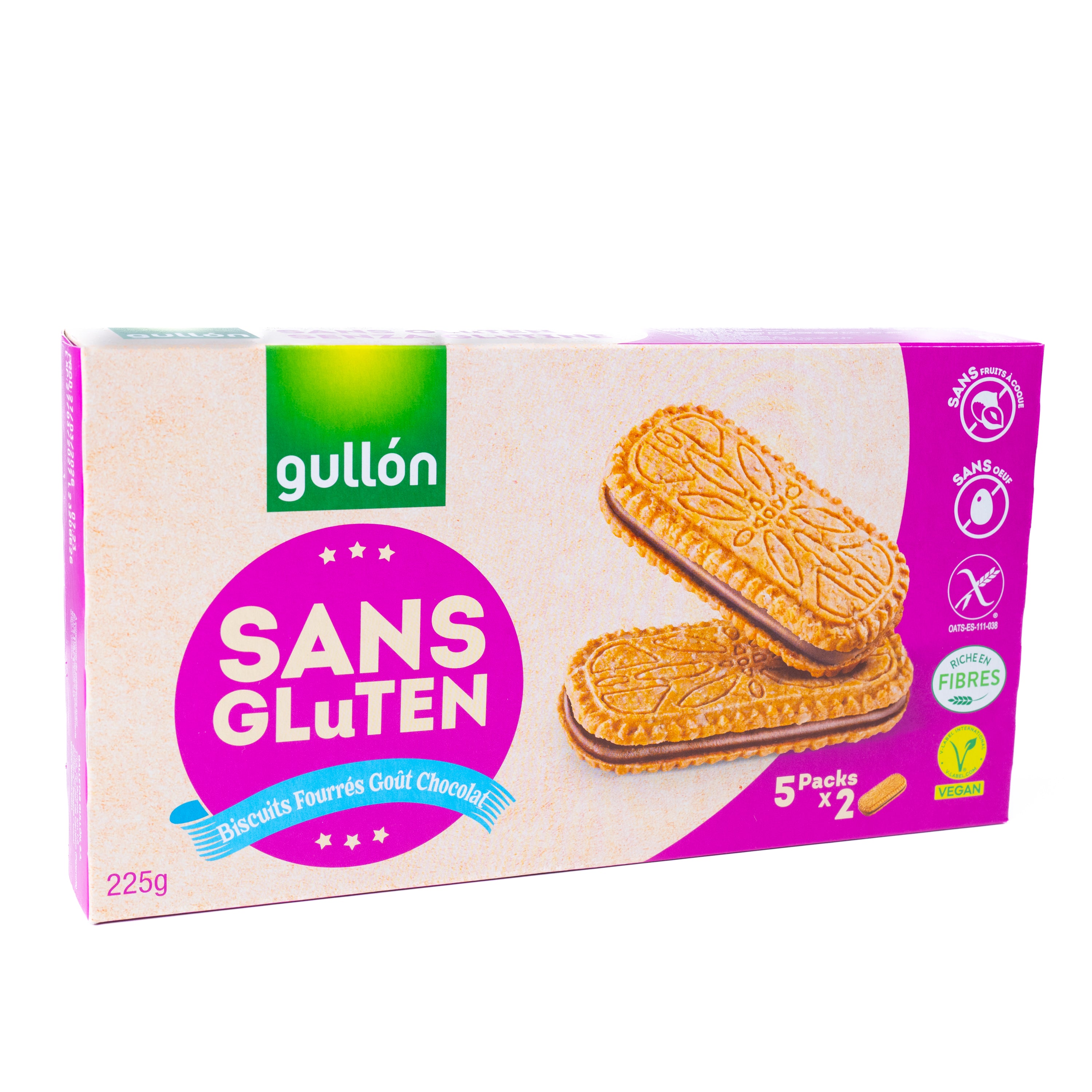Biscuiți sandwich cu ciocolată fără gluten Gullón, 225 g