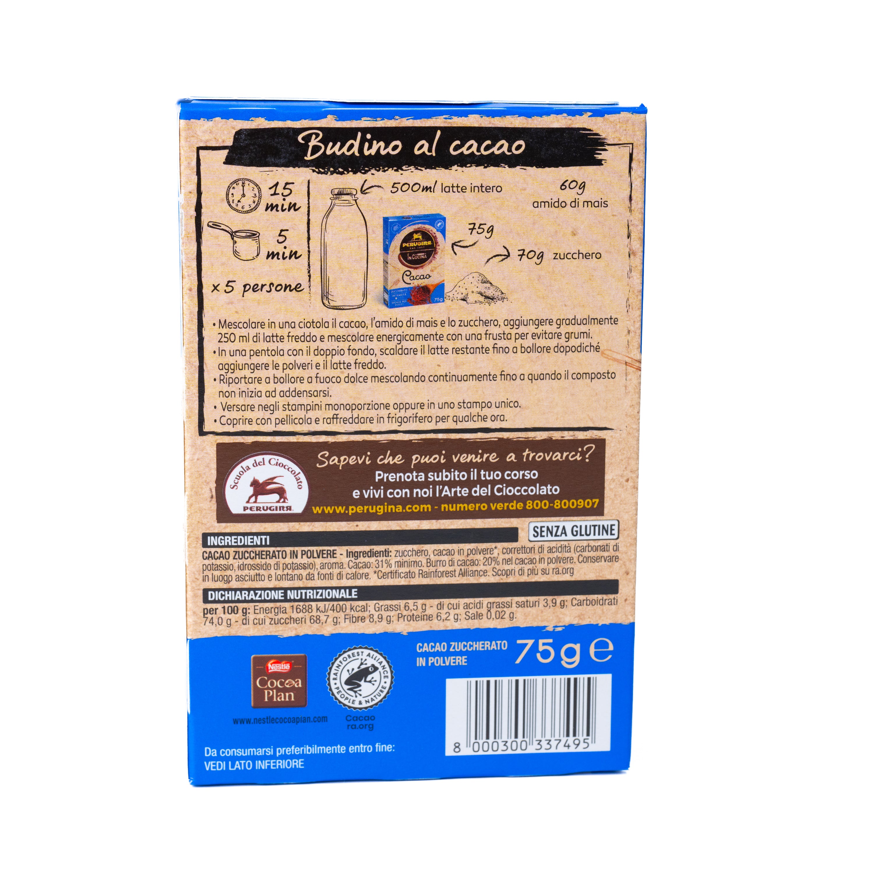 Cacao îndulcit Perugina, 75 g