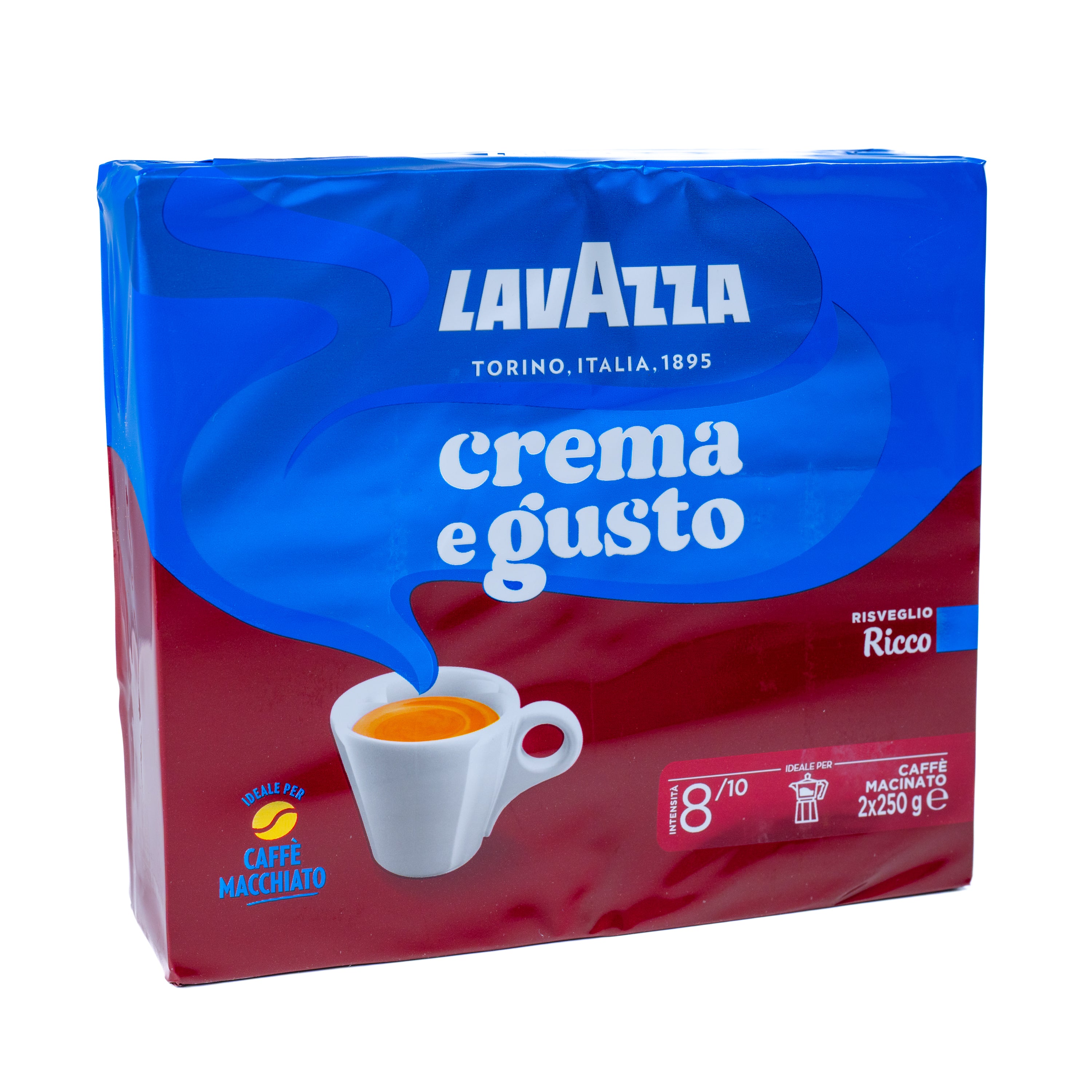 Cafea măcinată Crema e Gusto Ricco Lavazza, 2 x 250 g