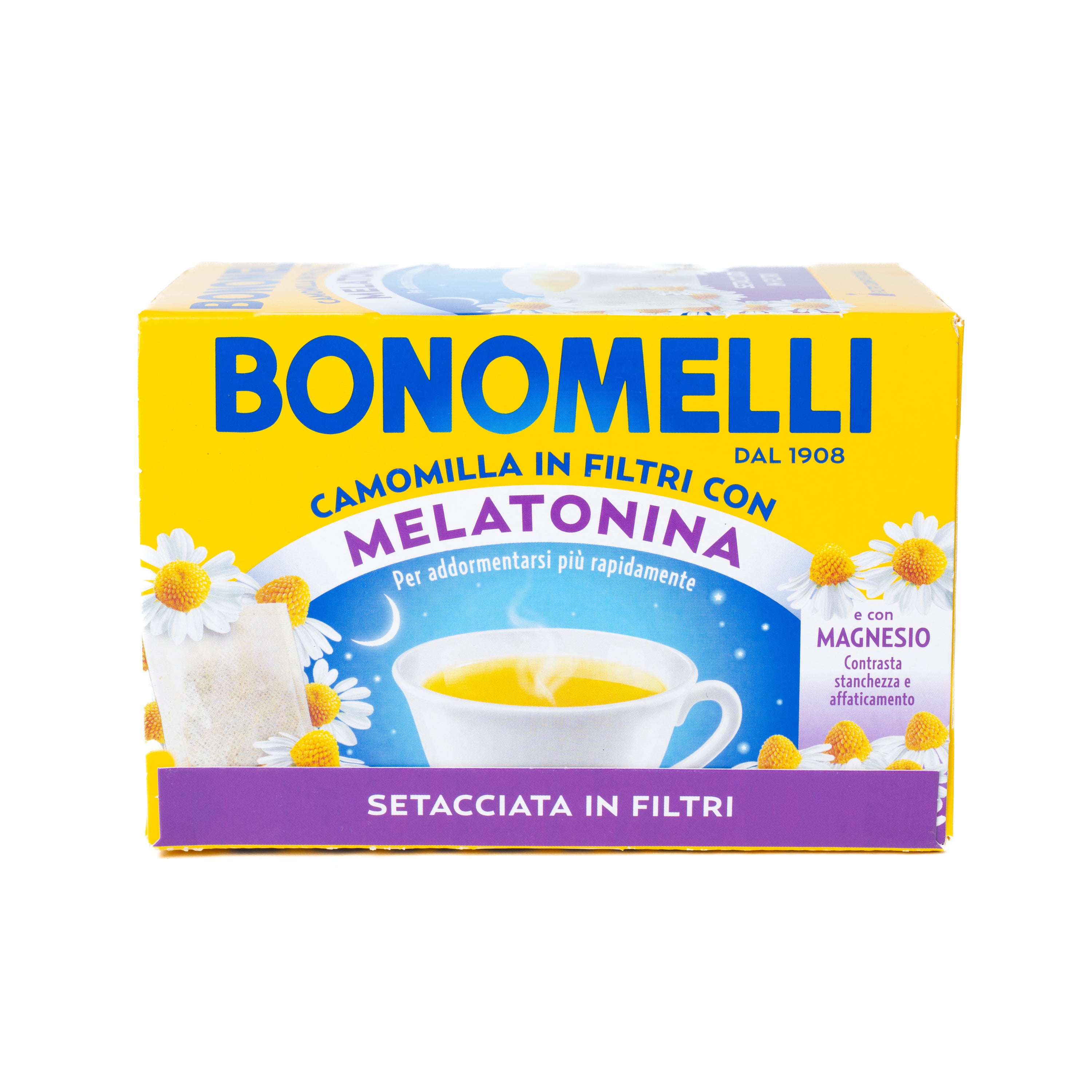 Ceai de mușețel Bonomelli cu Melatonină și Magneziu, 14 plicuri