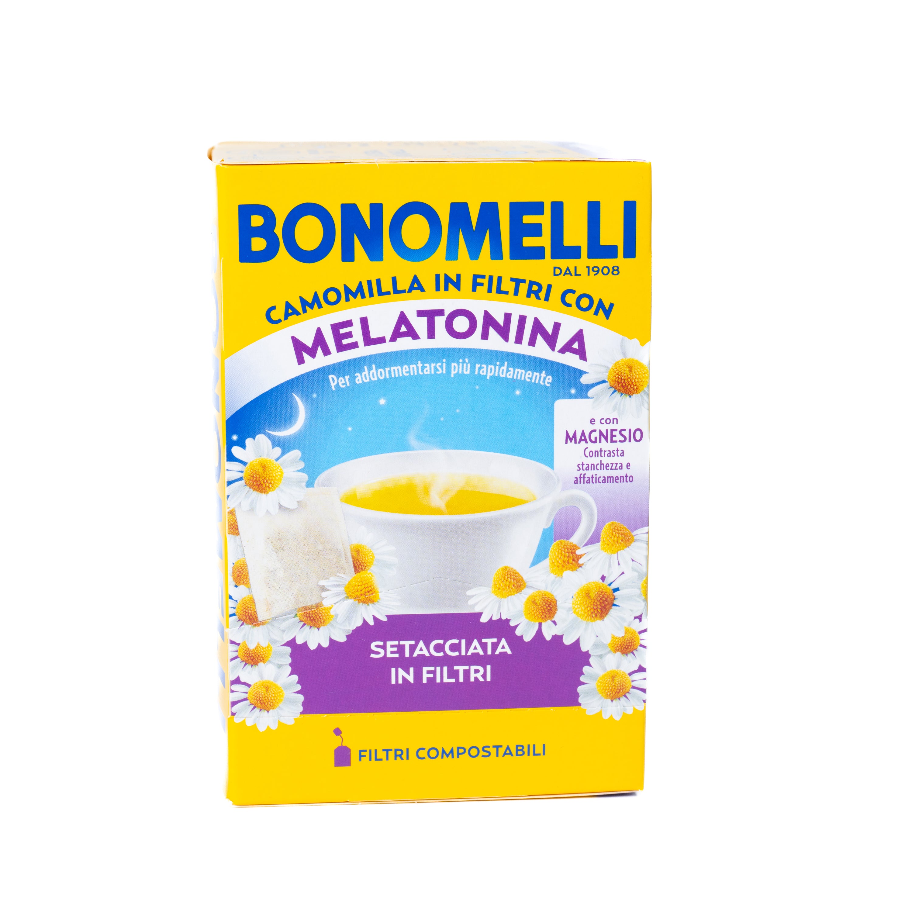 Ceai de mușețel Bonomelli cu Melatonină și Magneziu, 14 plicuri