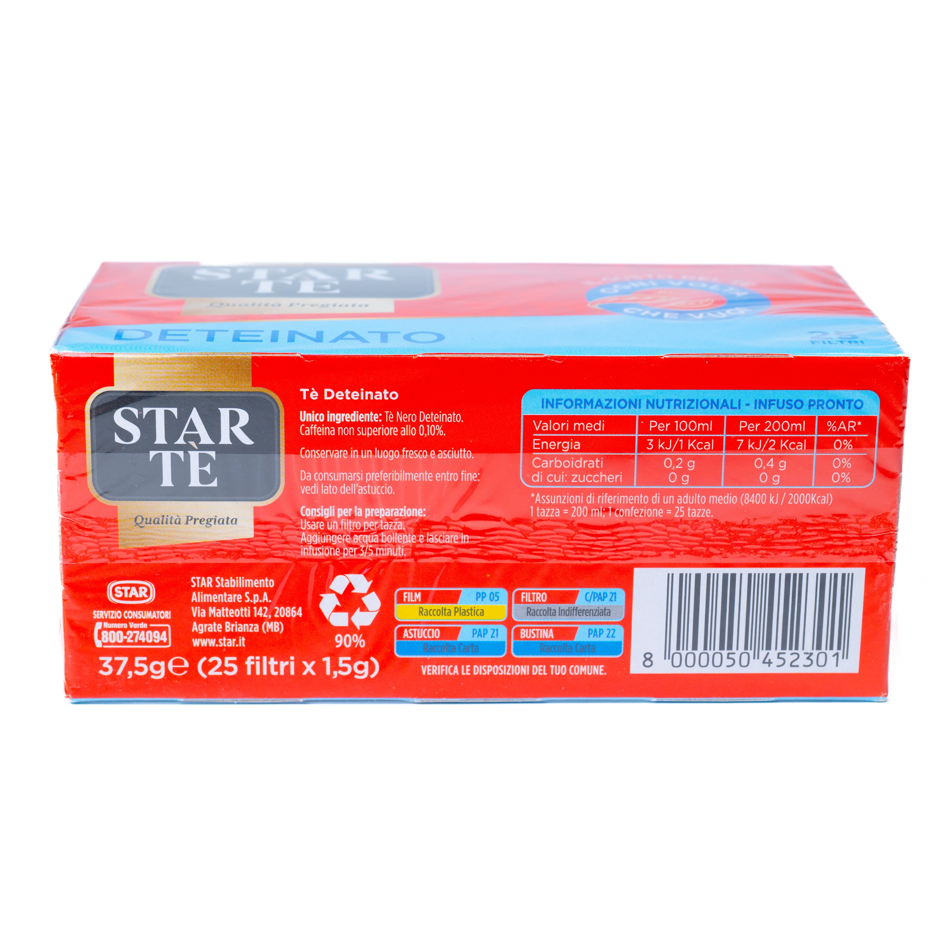 Ceai decofeinizat Star Tè, 37,5 g