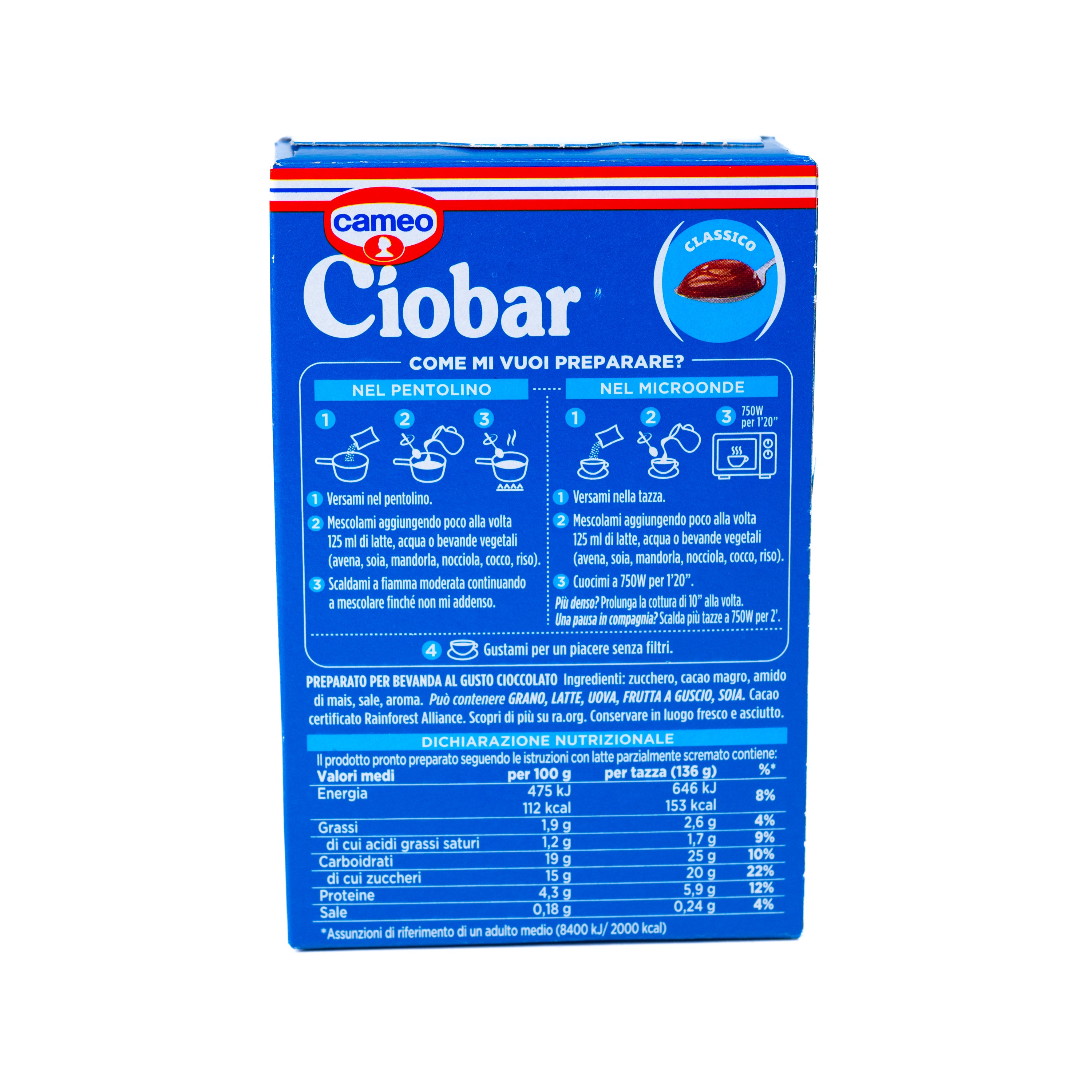 Ciocolată caldă Classico Ciobar, 5 plicuri, 125 g