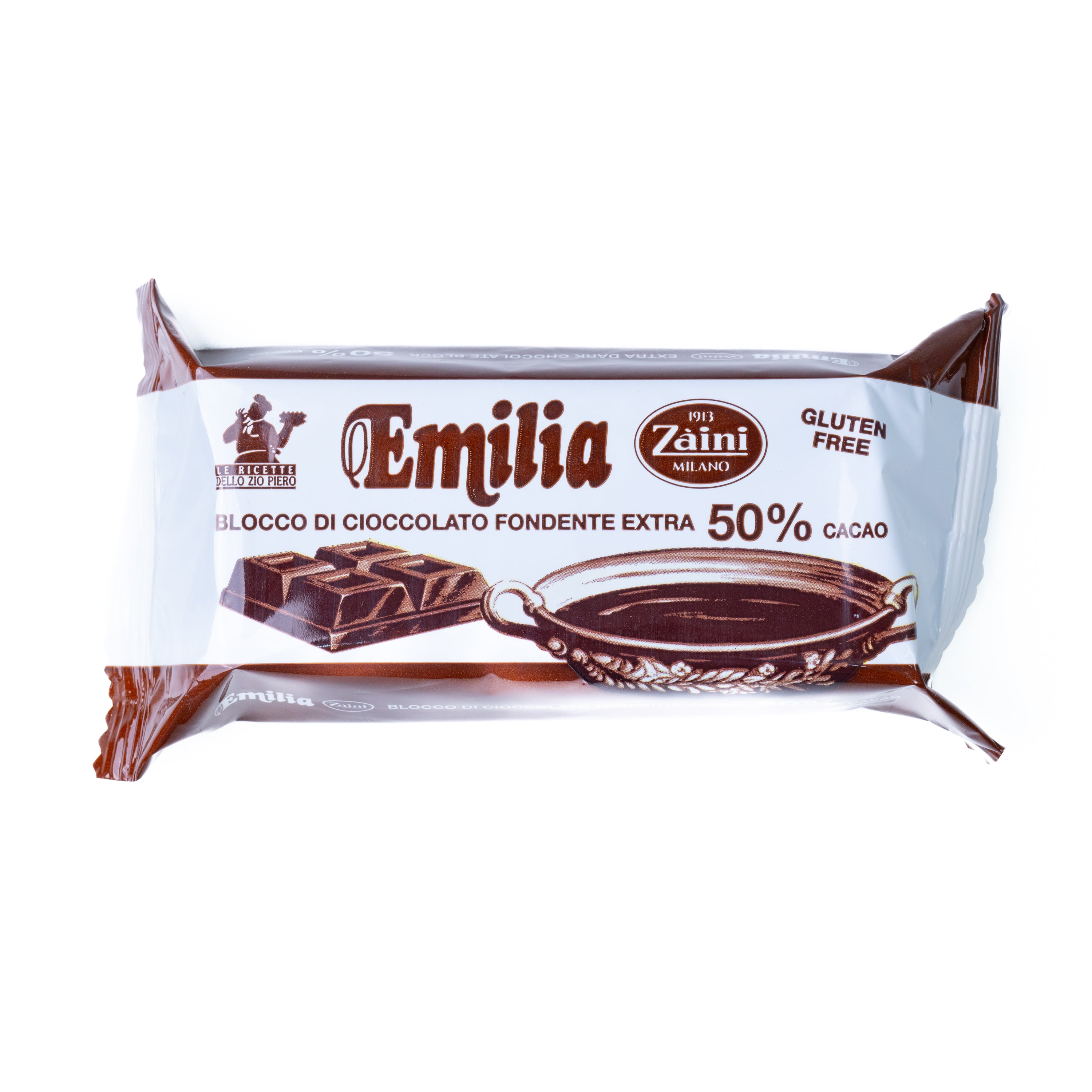 Ciocolată neagră Emilia tabletă pentru gătit Zàini, 200 g