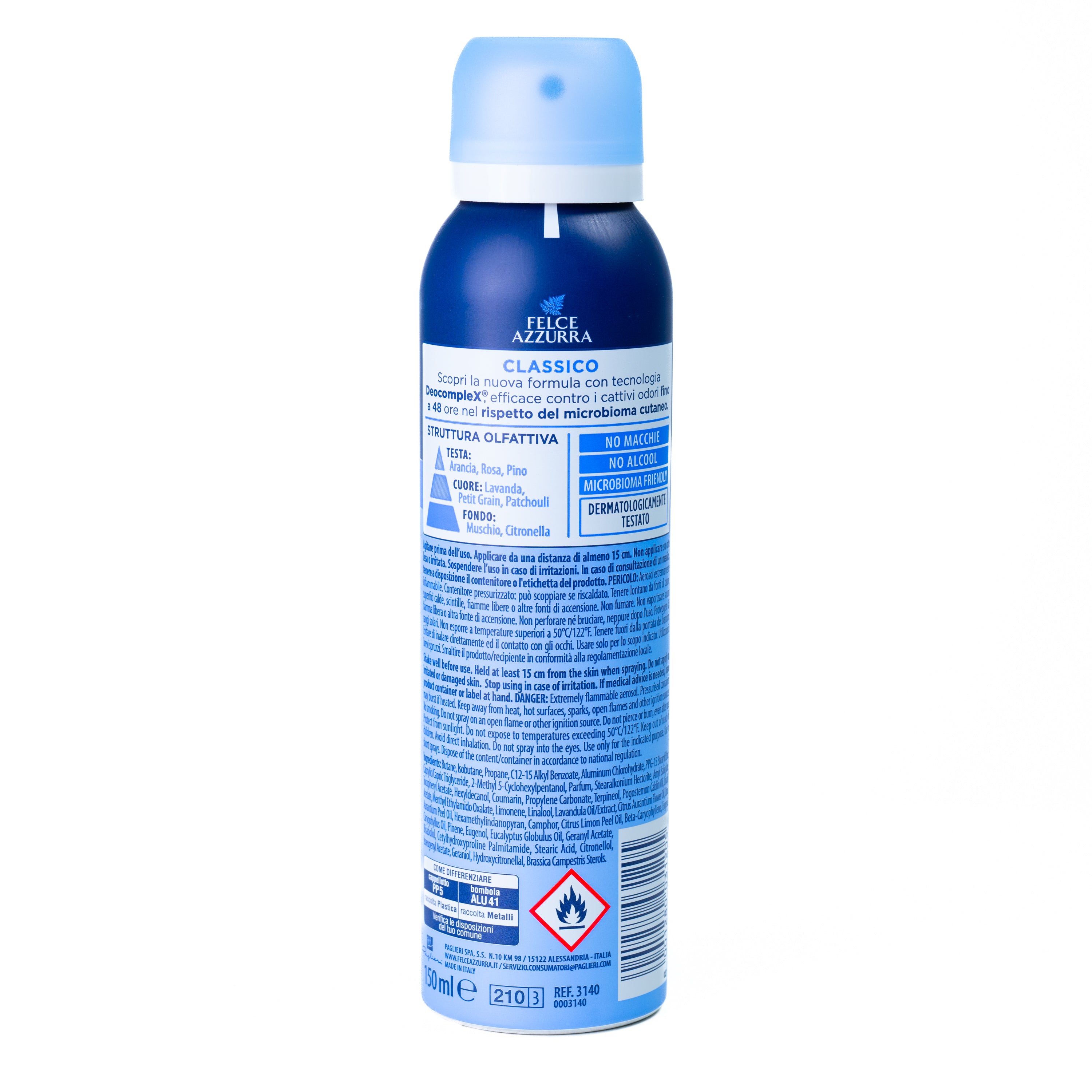 Deodorant spray Classico Felce Azzurra, 150 ml