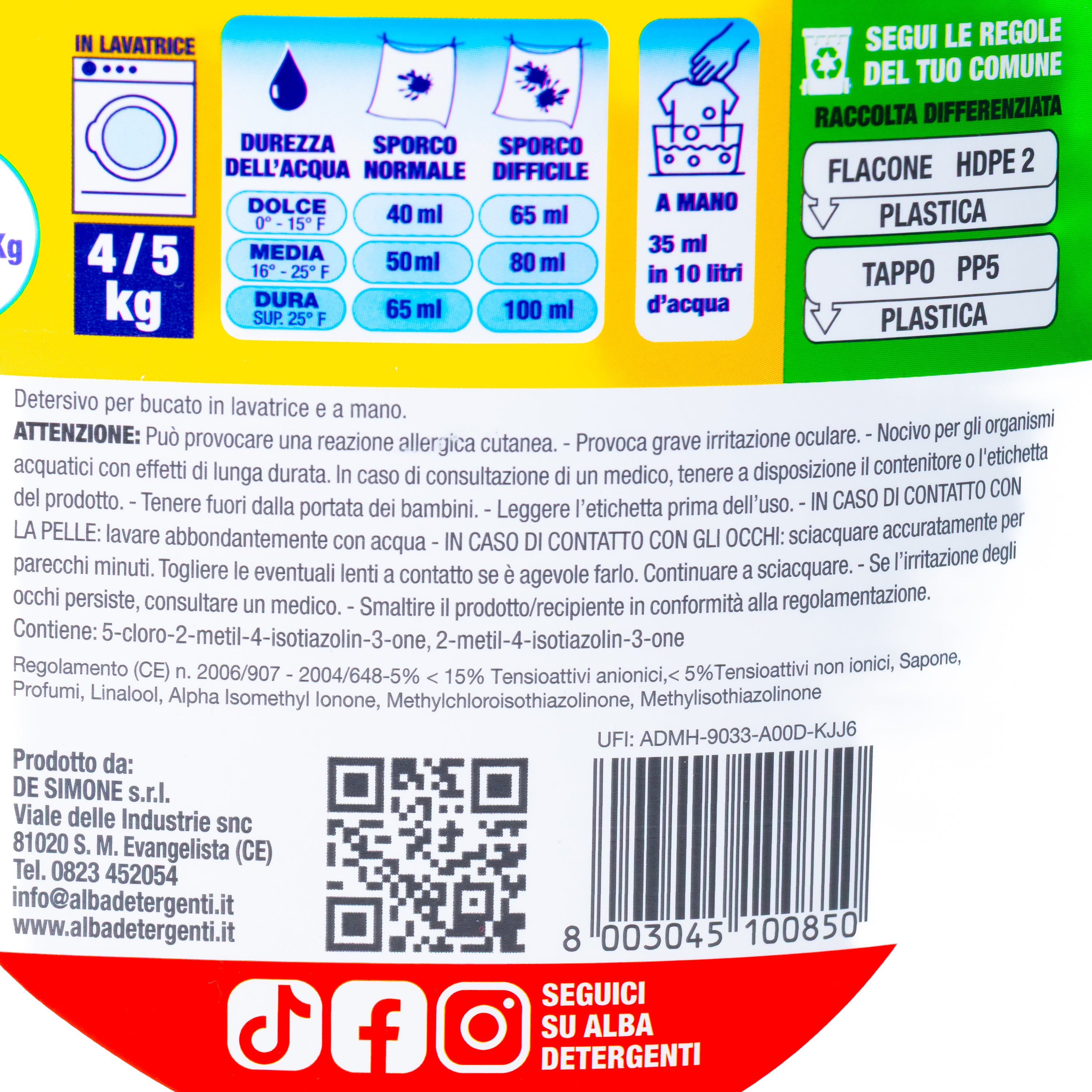 Detergent lichid Alba Activ Iris și Flori Albe, 60 spălări, 3 L