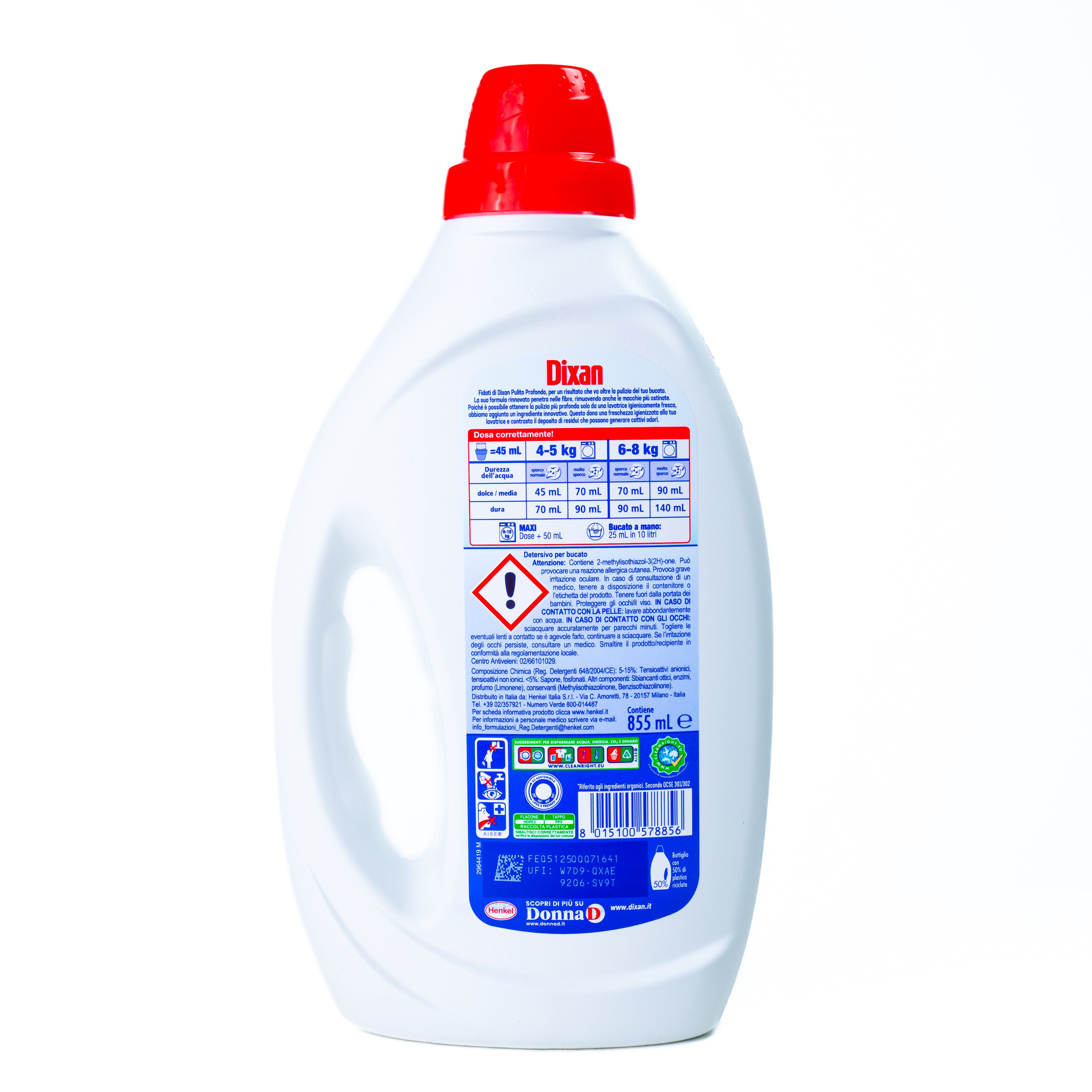 Detergent lichid Classico Dixan, 19 spălări, 855 ml