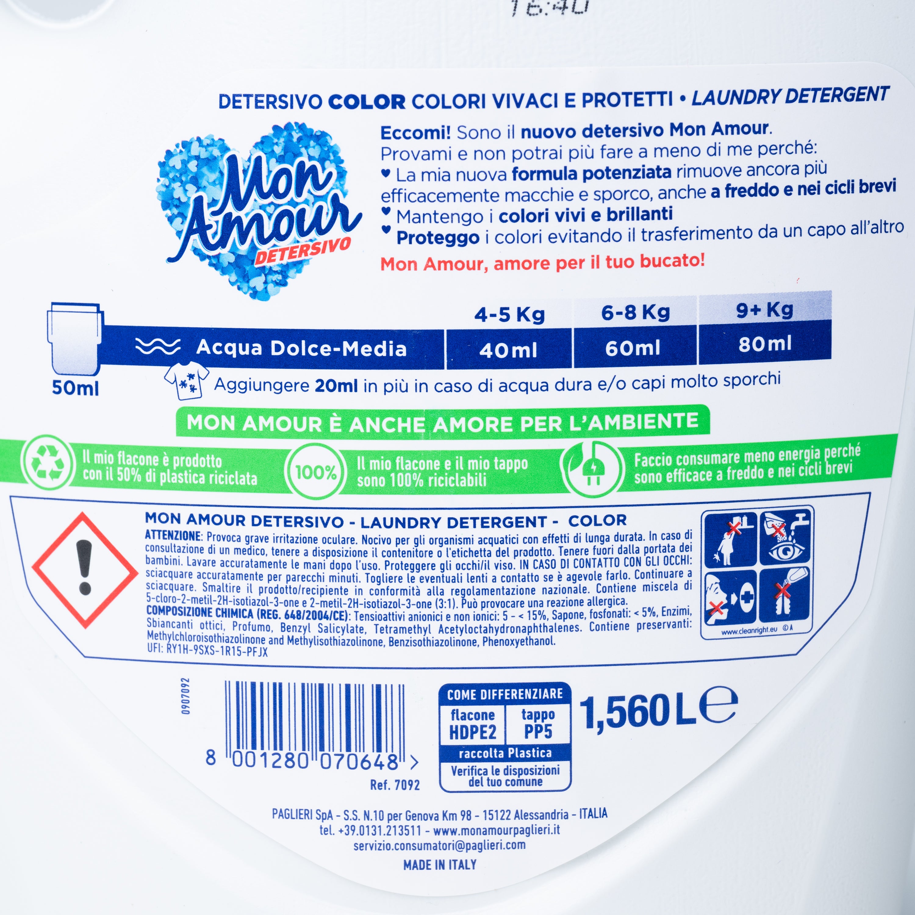 Detergent lichid Color Mon Amour, 1,56 L
