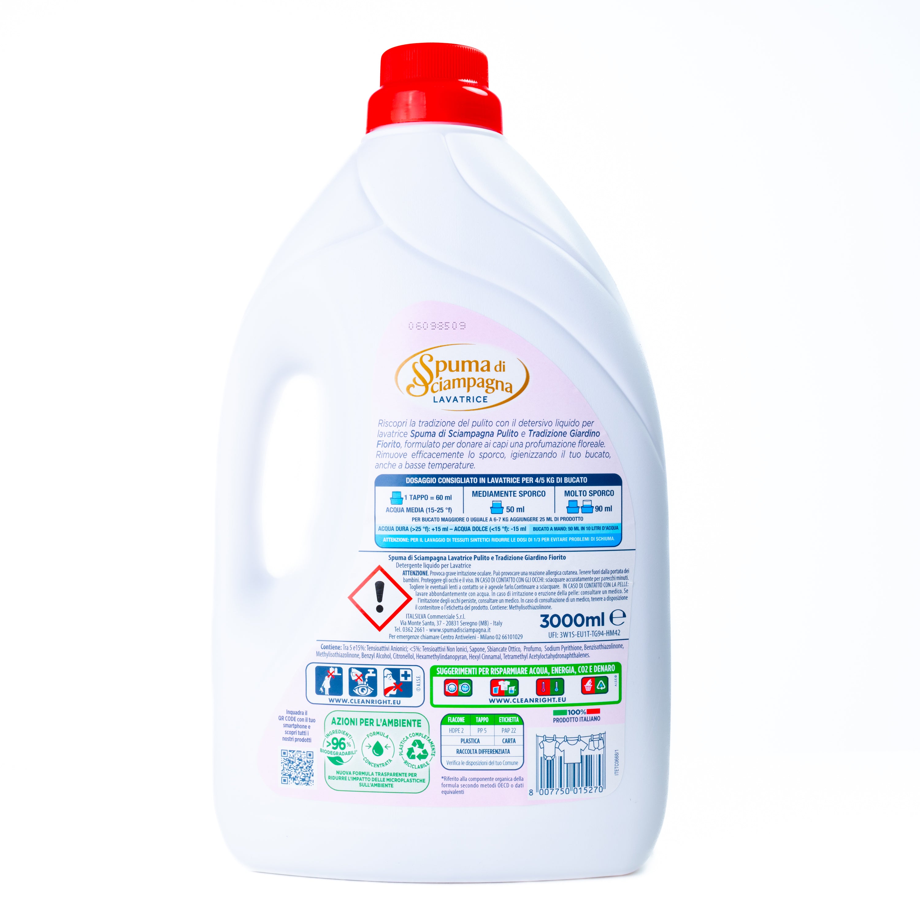 Detergent lichid de rufe grădină înflorită Spuma di Sciampagna, 3000 ml