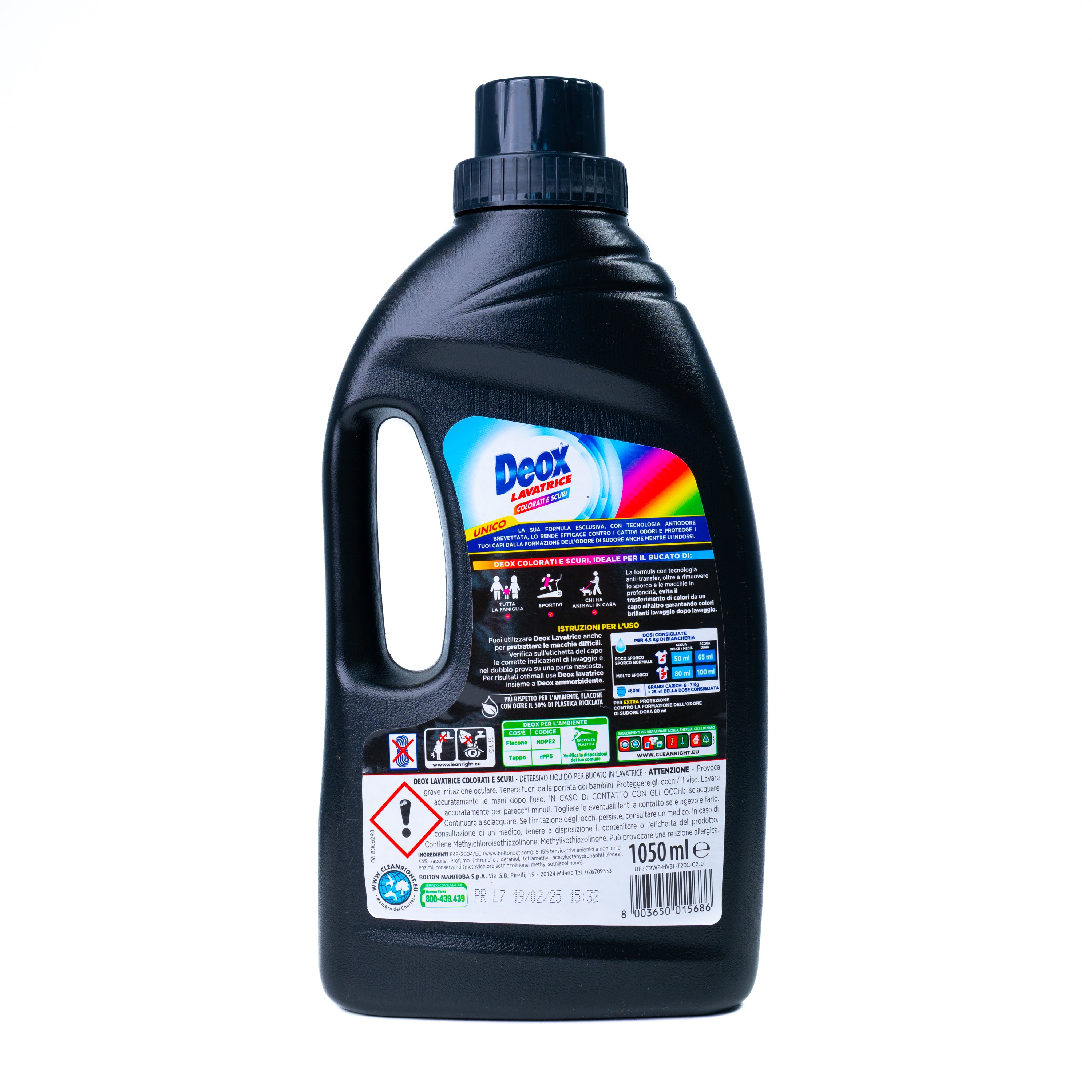 Detergent lichid Deox pentru rufe colorate și închise, 21 spălări, 1,05 L