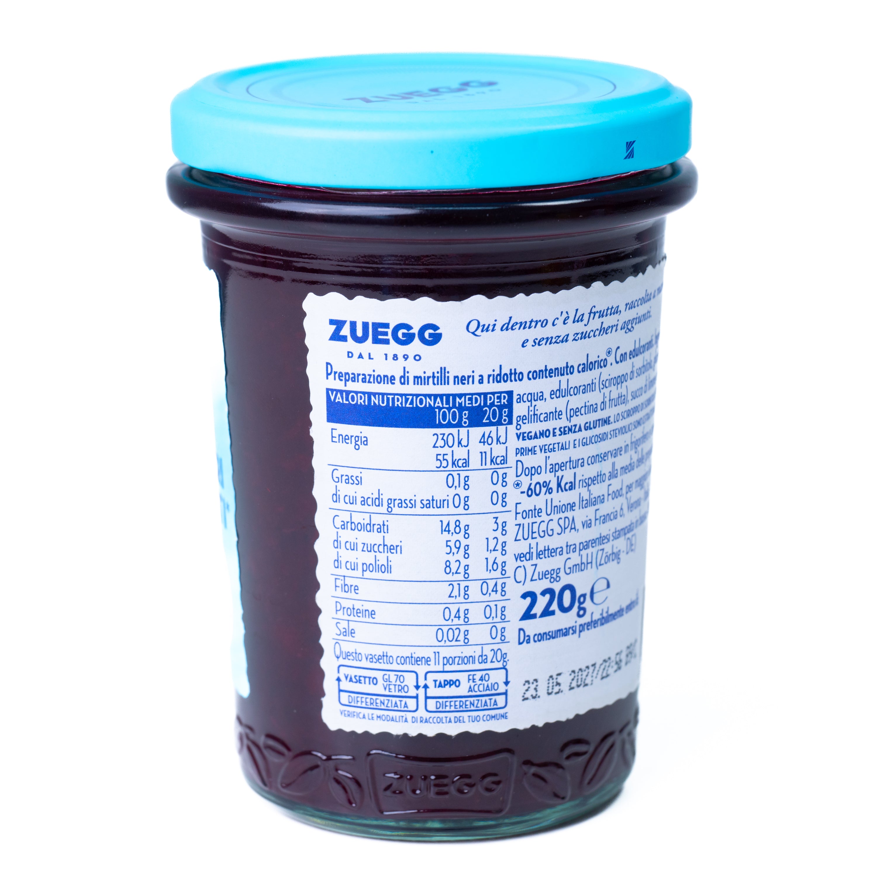 Dulceață Zero de afine Zuegg, 220 g