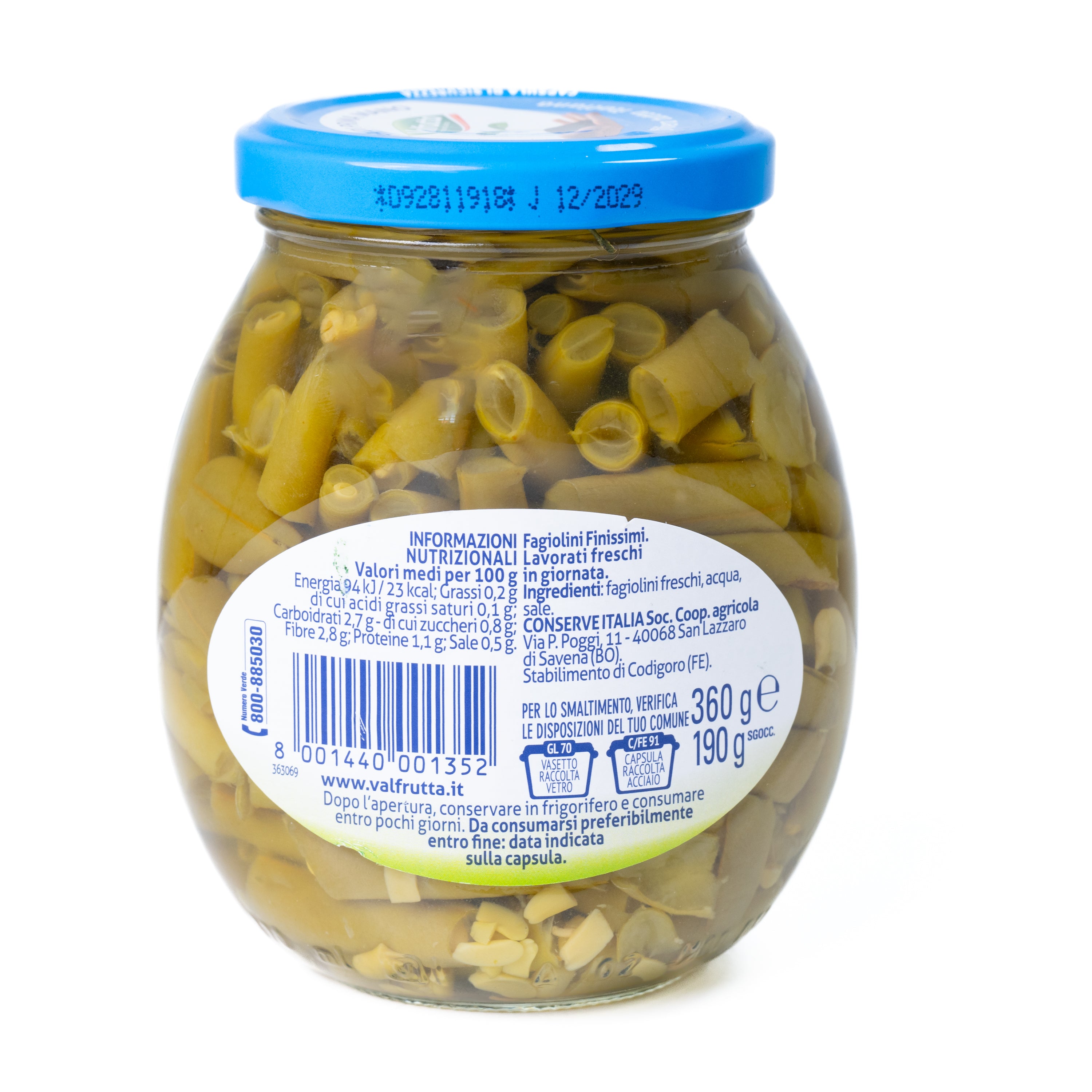 Fasole verde la abur Valfrutta, 360 g