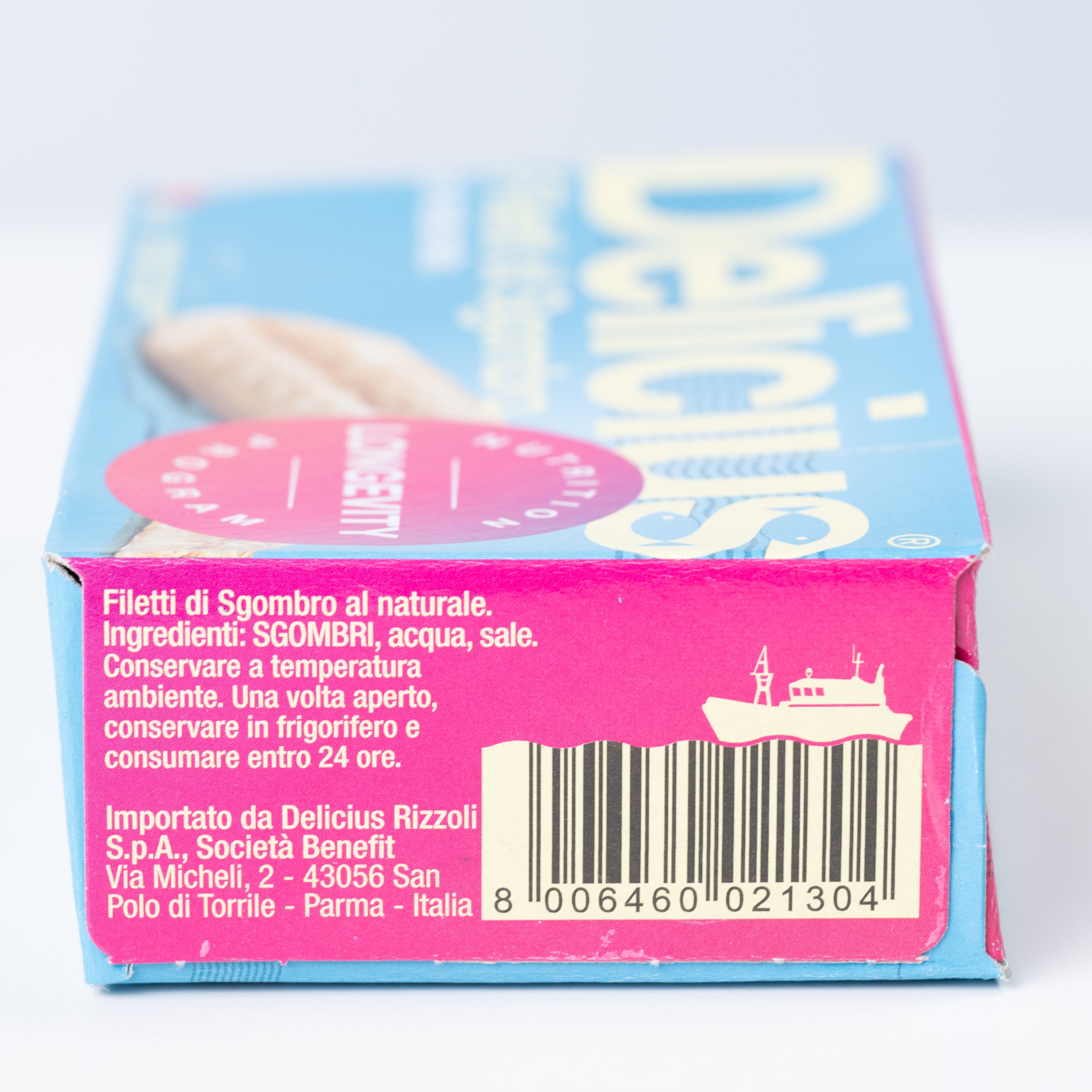 File de macrou în suc propriu Delicius, 125 g