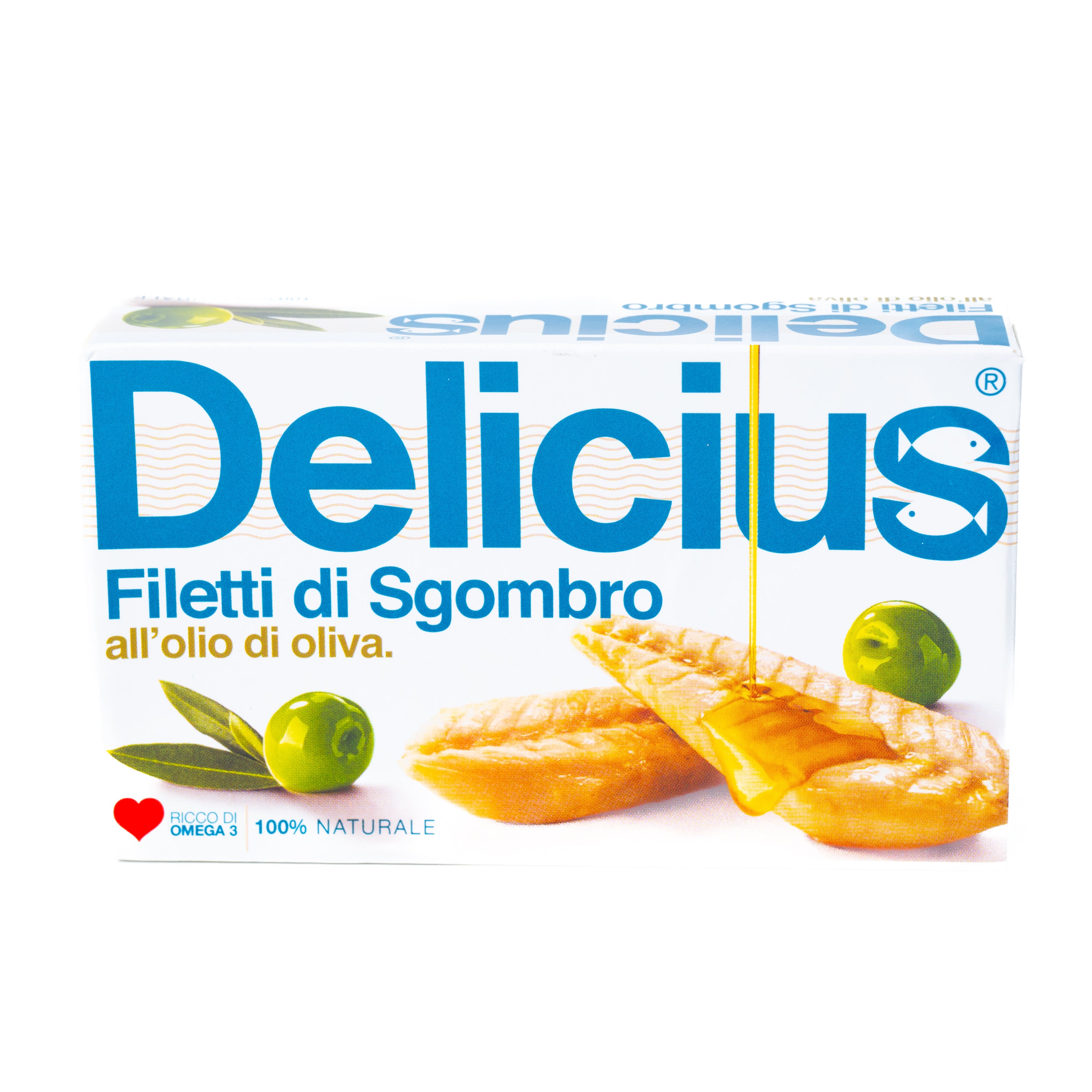 File de macrou în ulei de măsline Delicius, 125 g