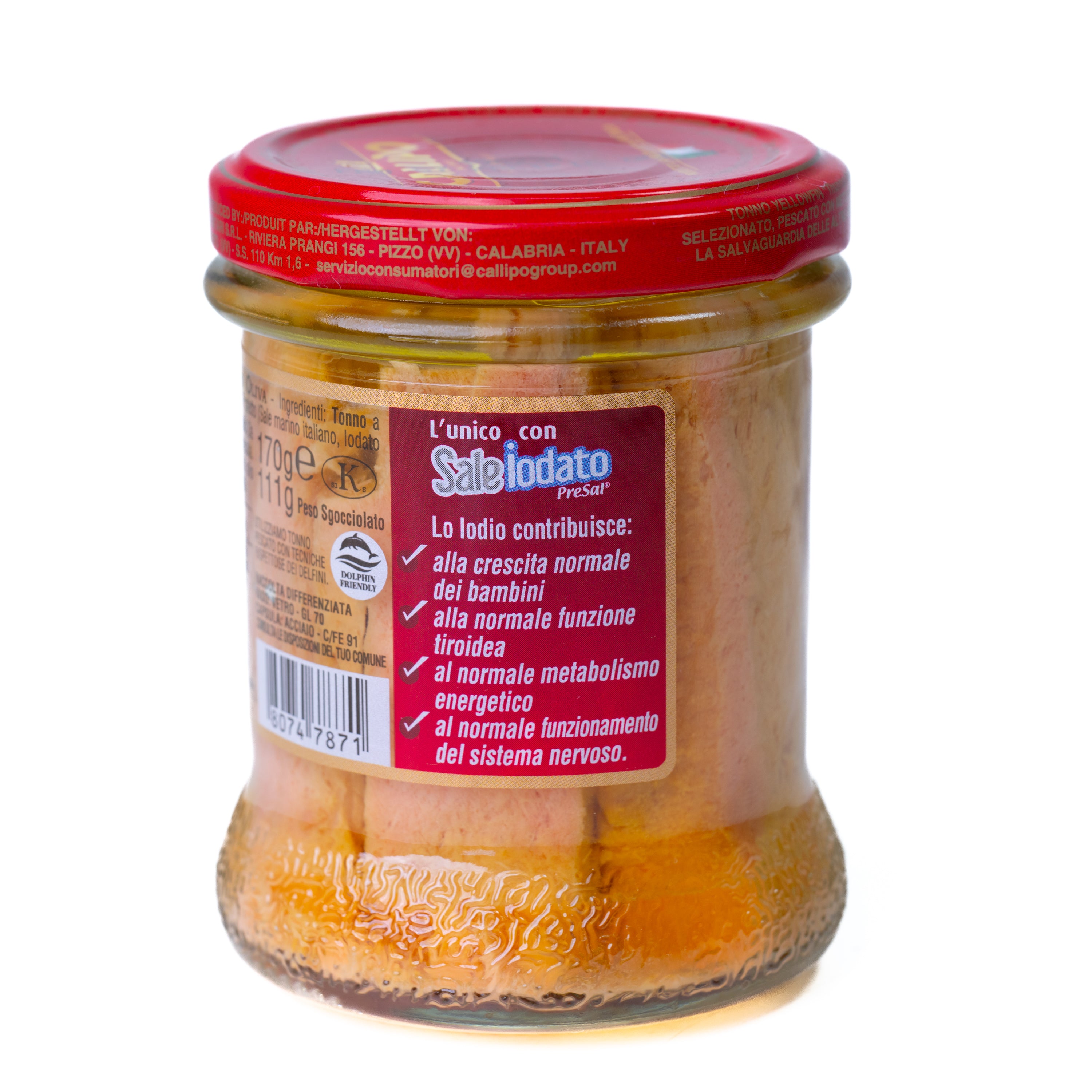 File de ton Callipo în ulei de măsline, borcan, 170 g