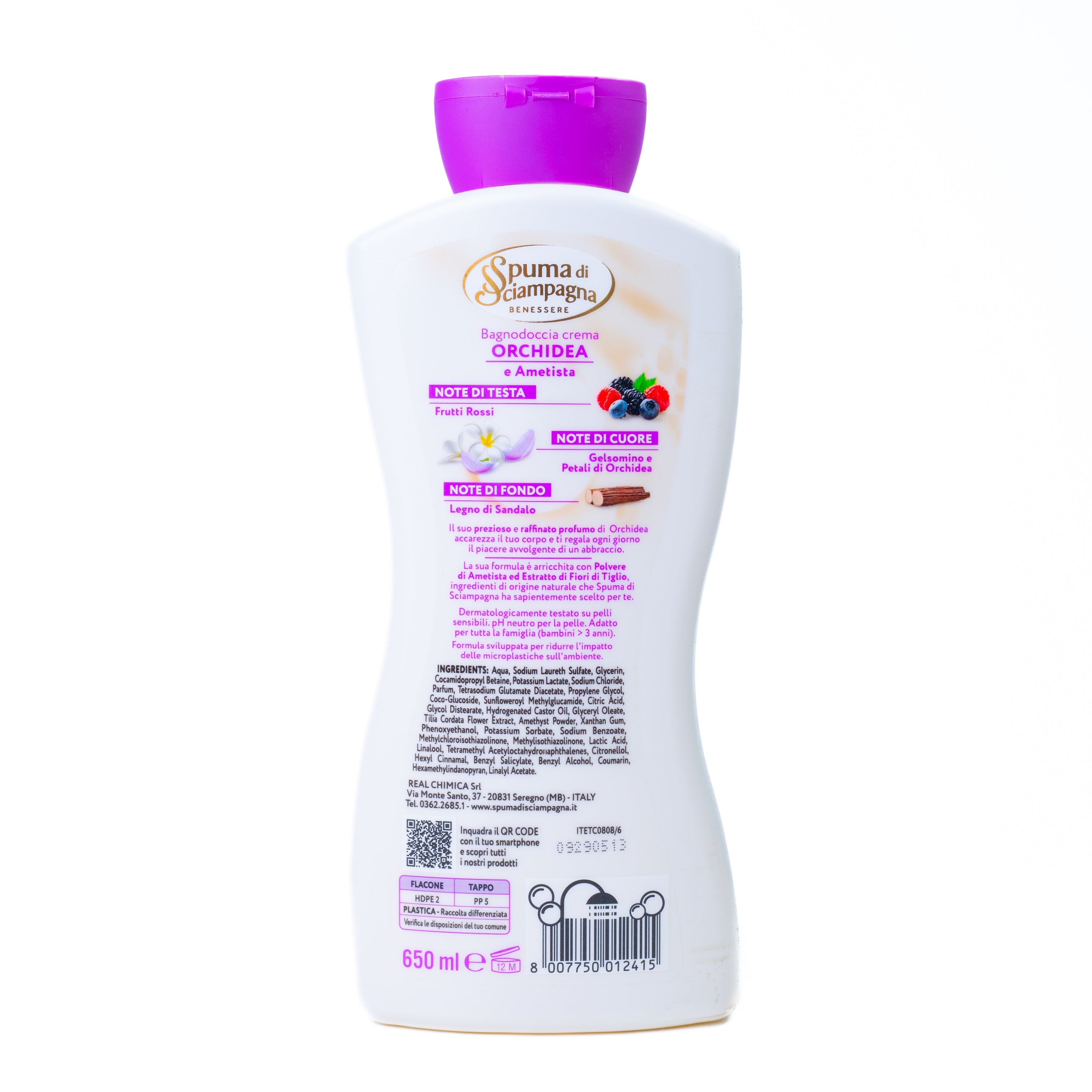 Gel de baie și duș Ametist și Orhidee Spuma di Sciampagna, 650 ml