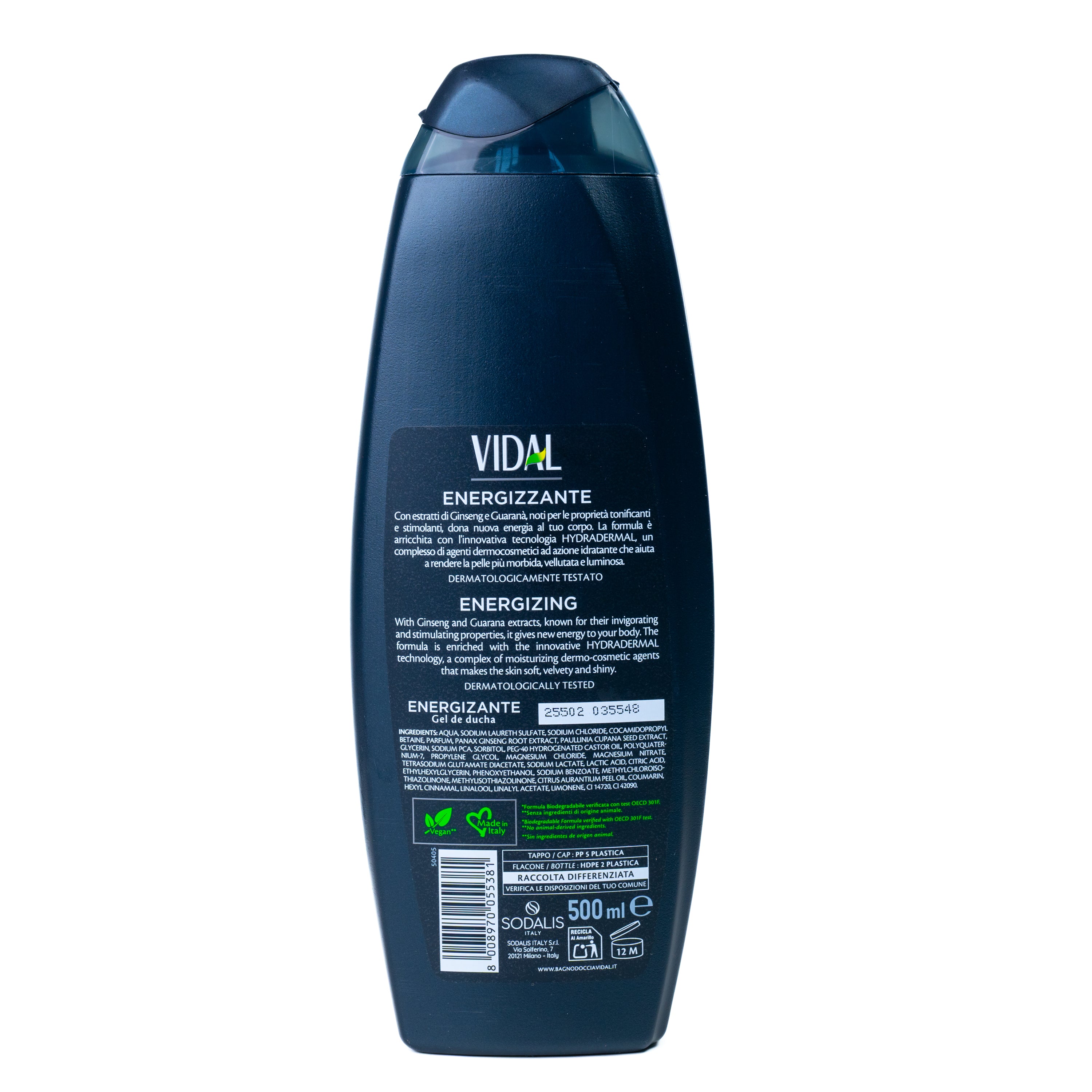 Gel de baie și duș Energy & Sport Vidal, 500 ml