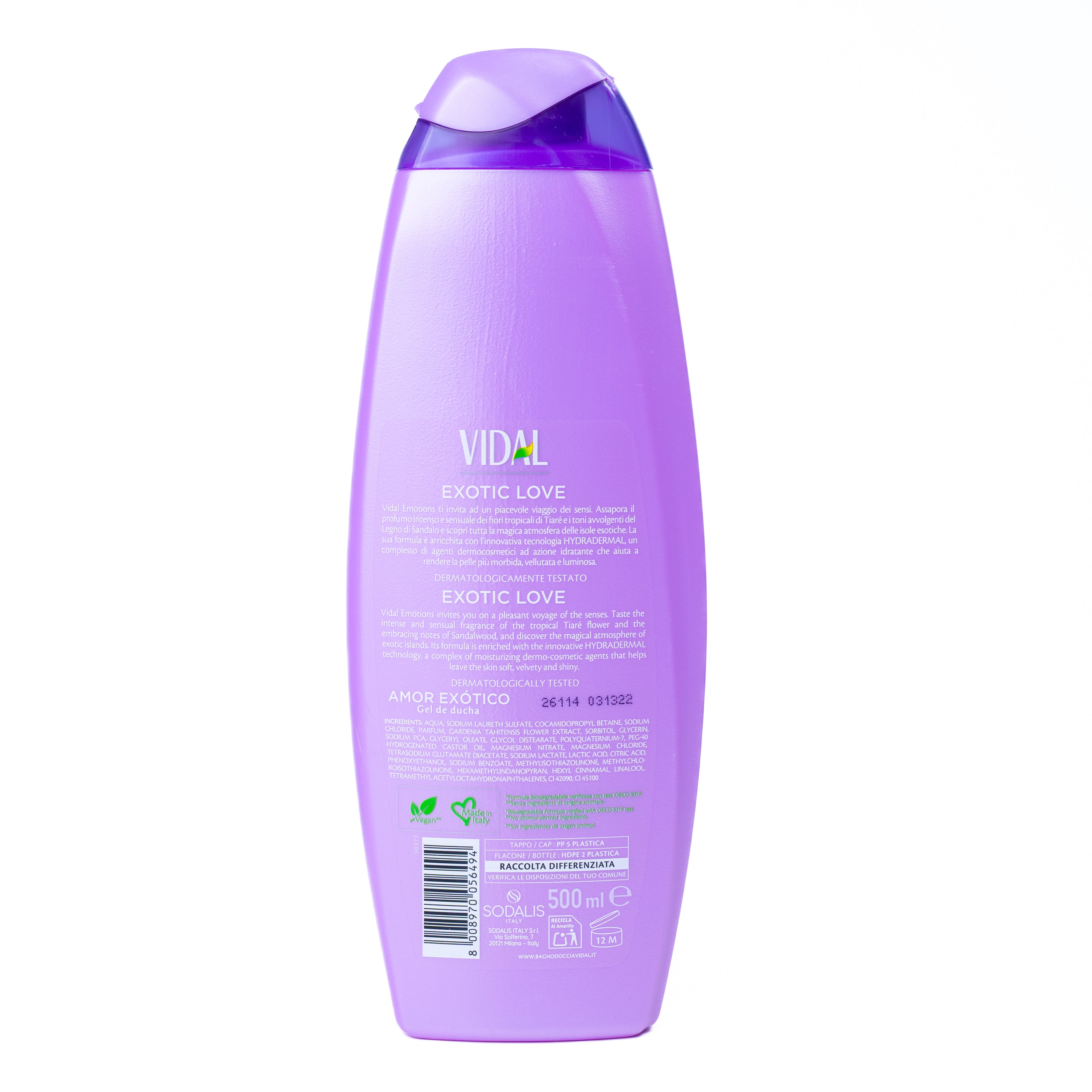 Gel de baie și duș Fiori Vidal, 500 ml