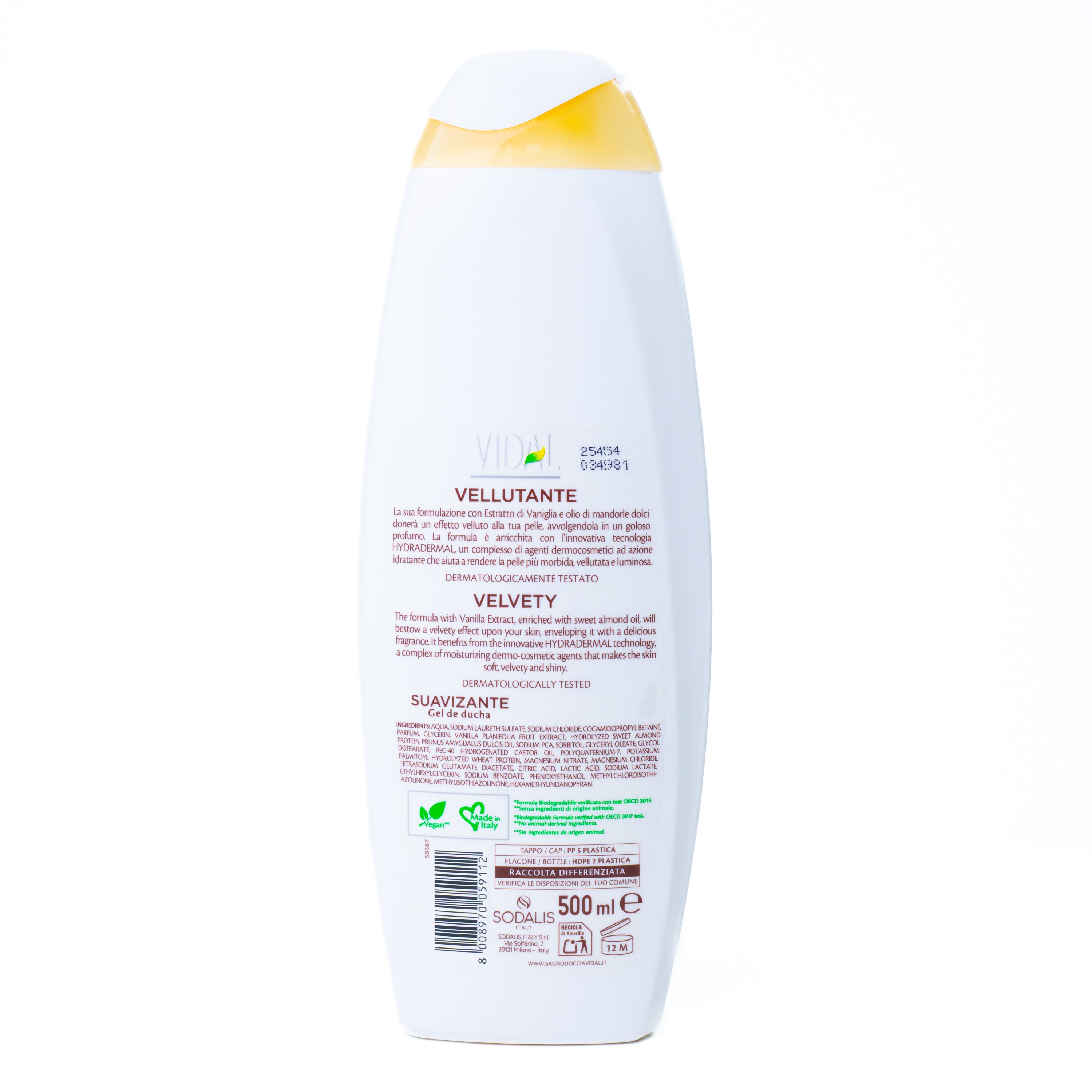 Gel de baie și duș Milky Vanilla Vidal, 500 ml