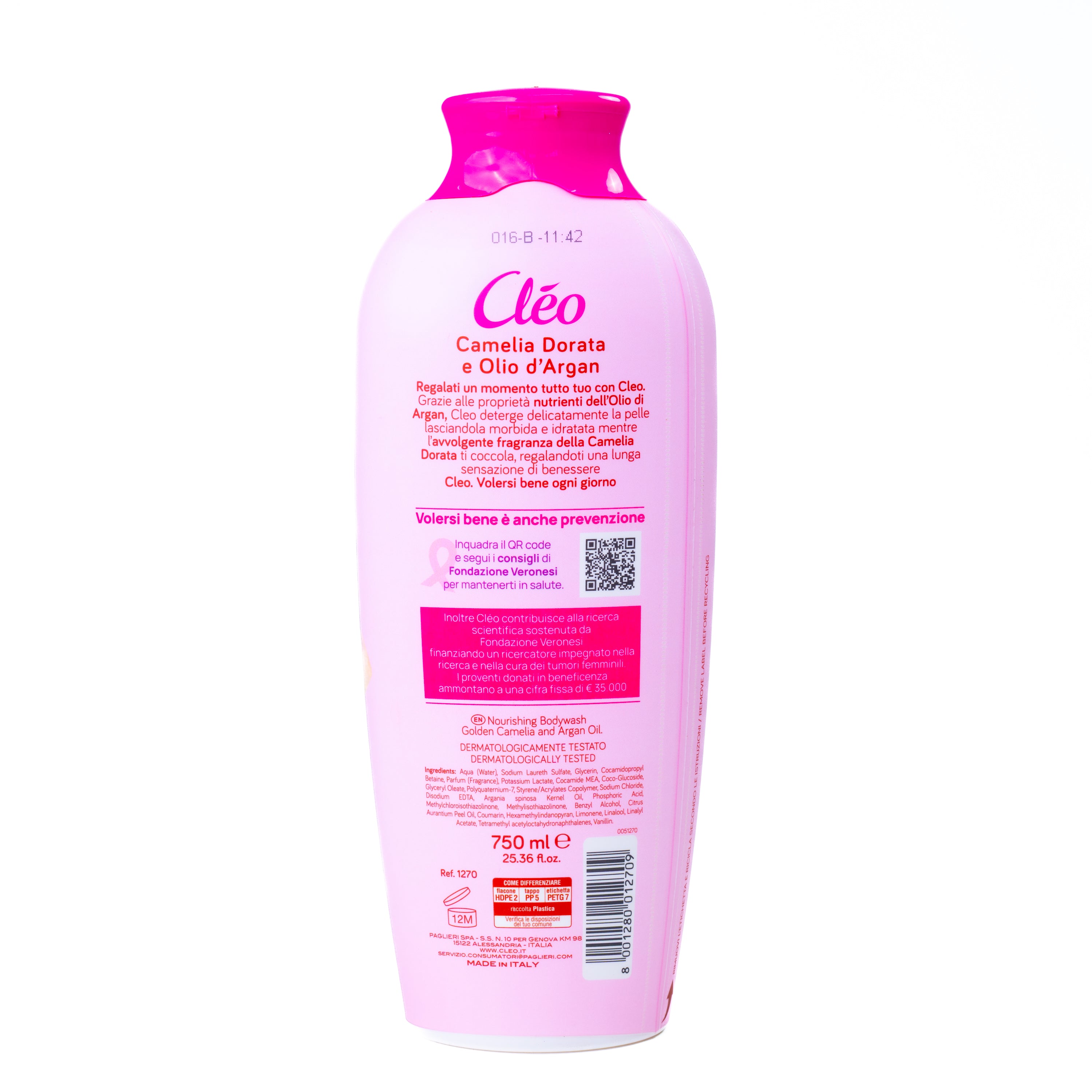 Gel de duș Camelia Aurie și Ulei de Argan Cleo, 750 ml