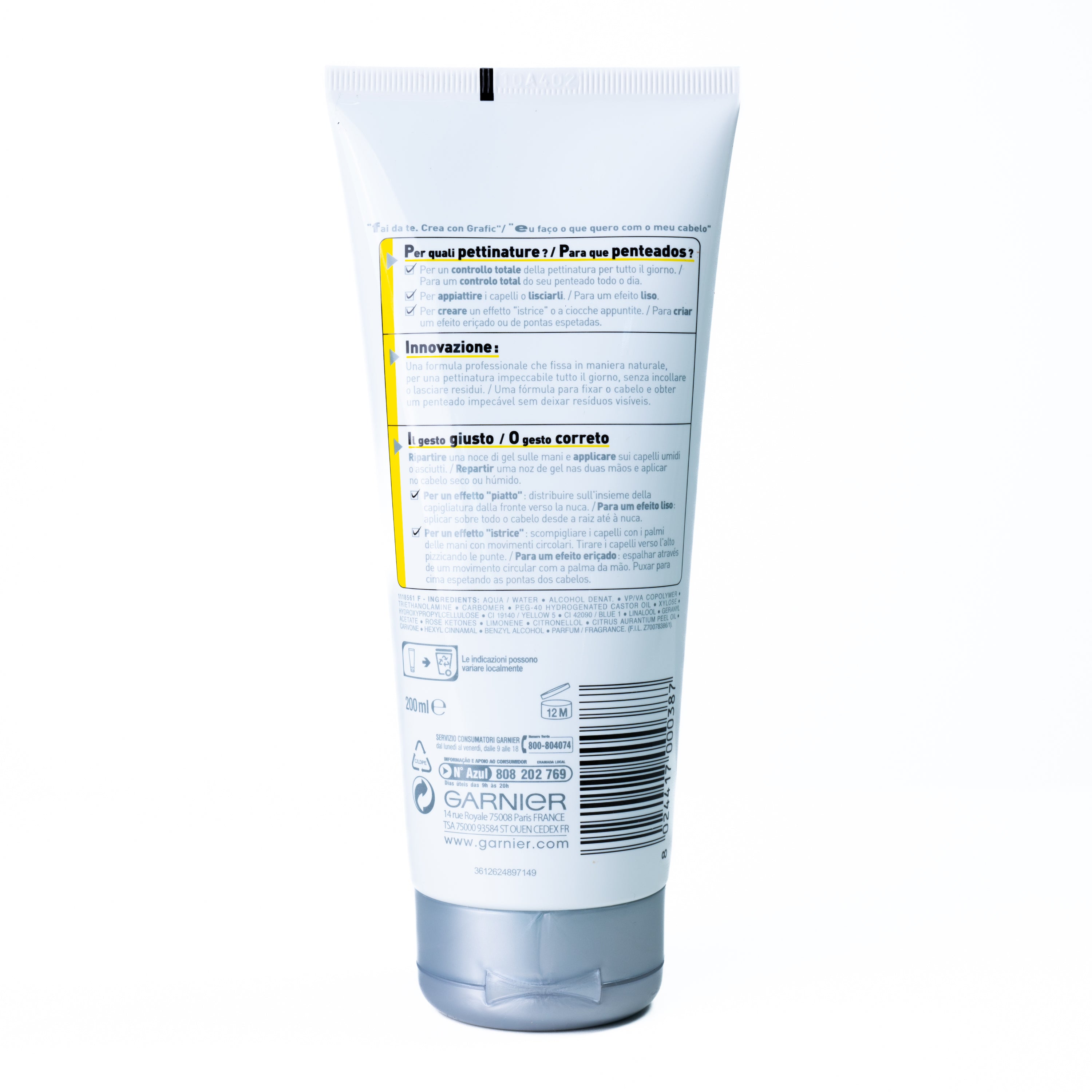 Gel de păr Mega Fix Grafic Garnier, 200 ml