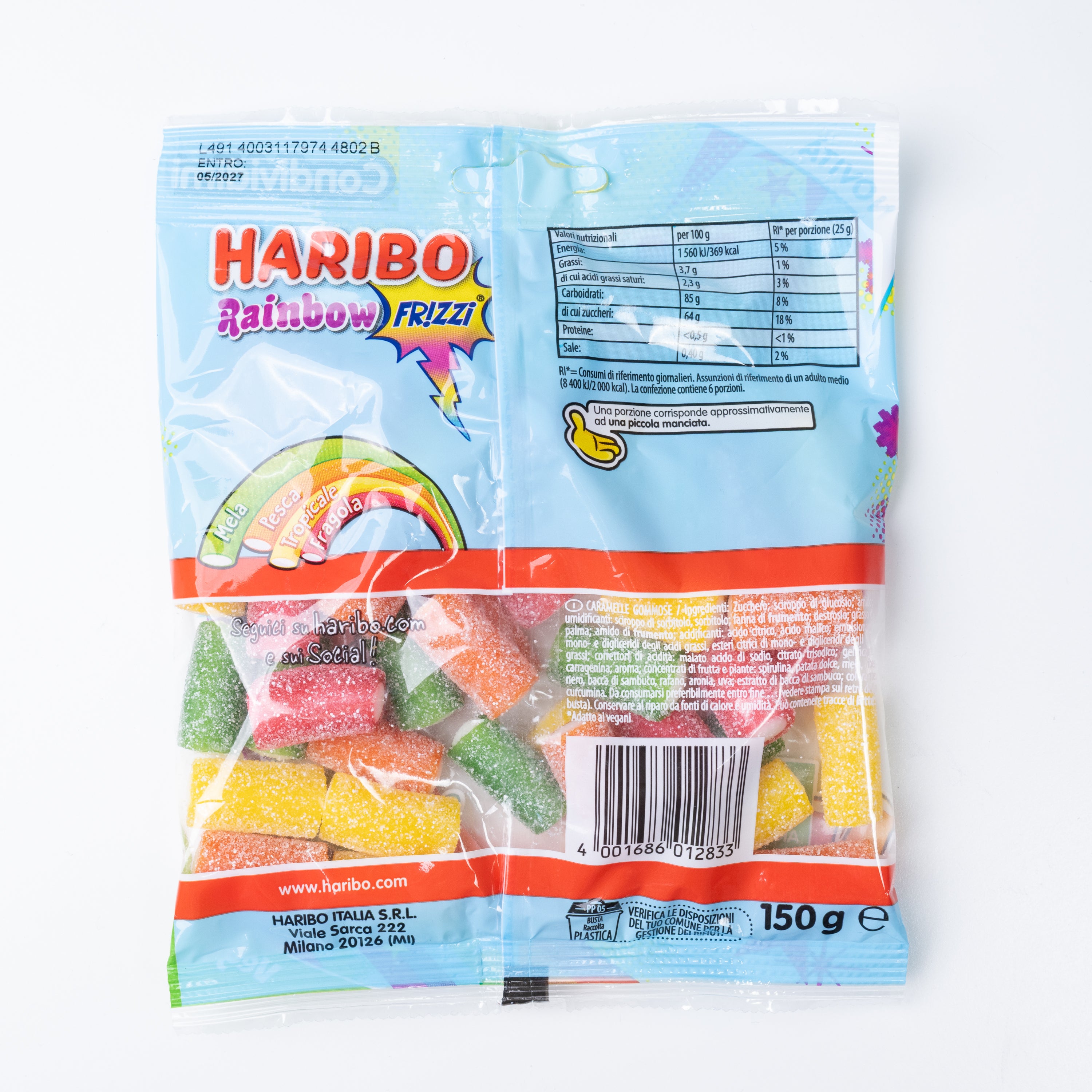 Jeleuri acidulate Rainbow Fizz Haribo, 150 g