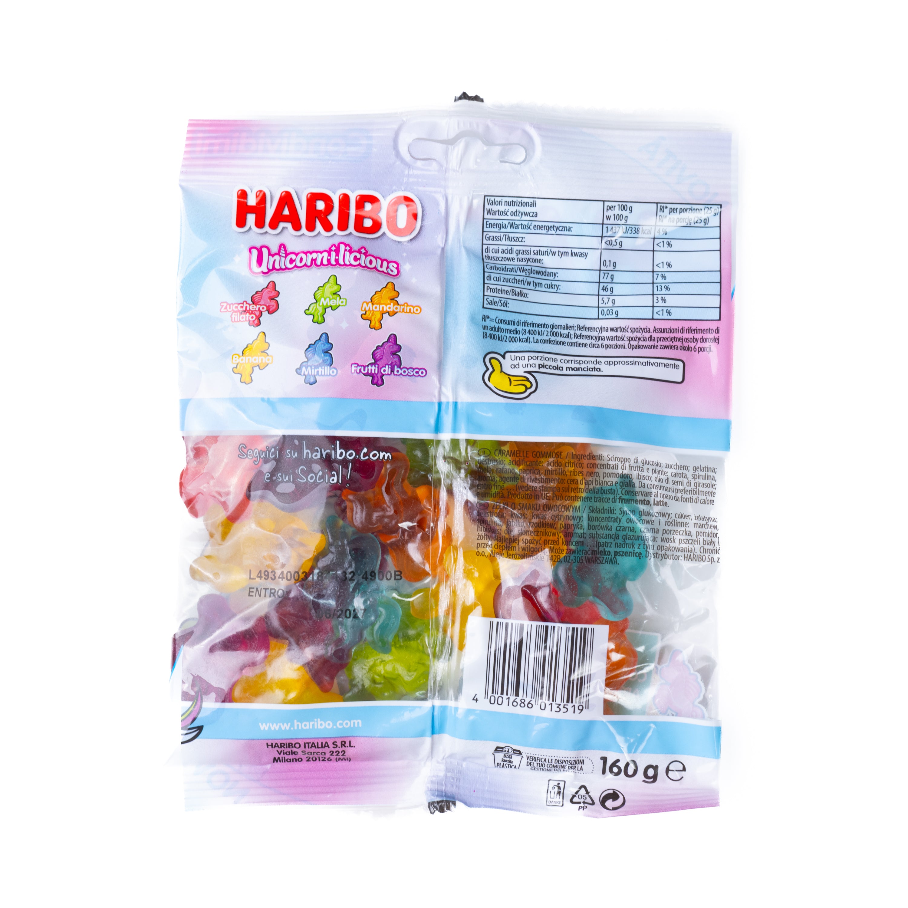 Jeleuri Unicorn-i-Licious Haribo, 160 g