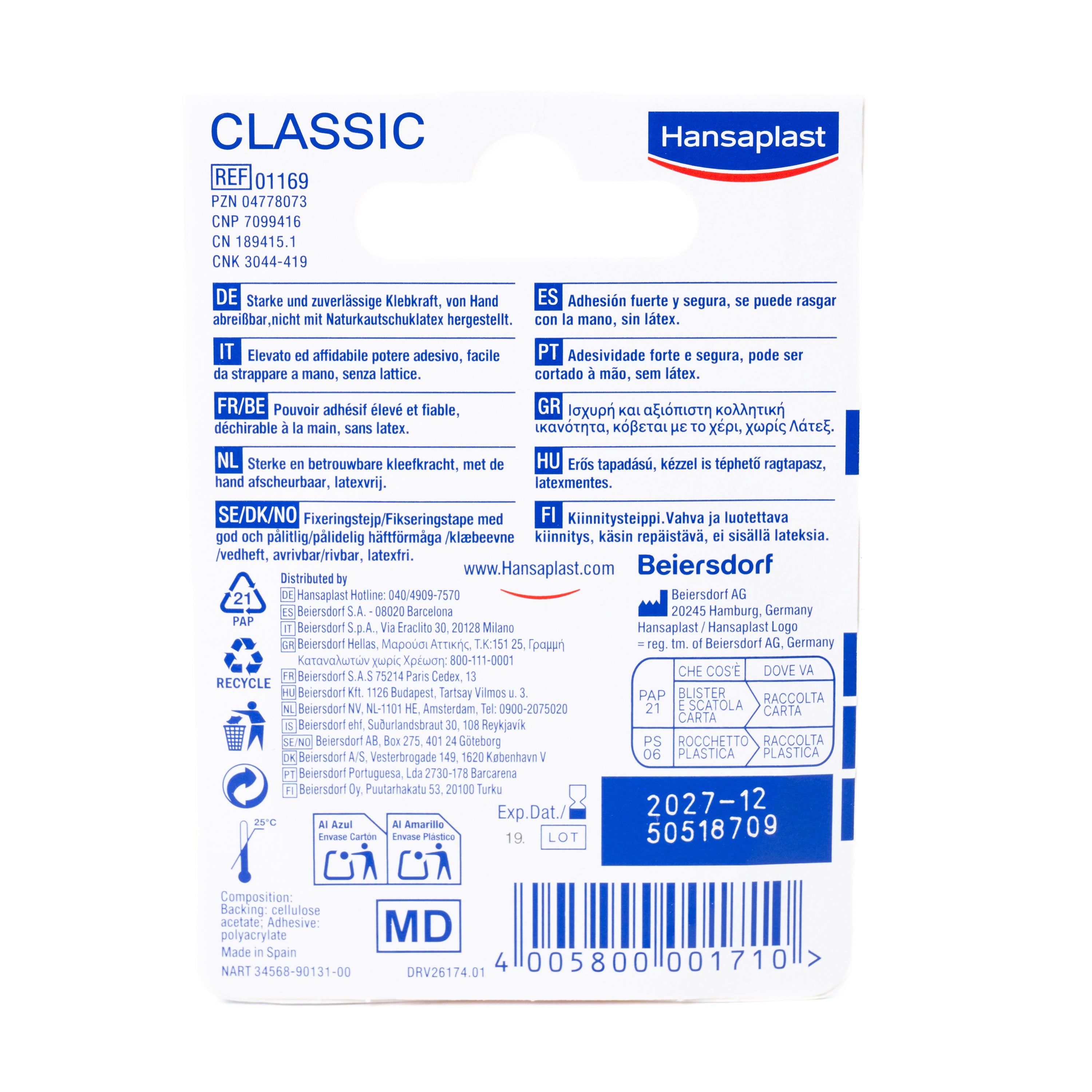 Leucoplast rolă Hansaplast, 5 m x 2,5 cm
