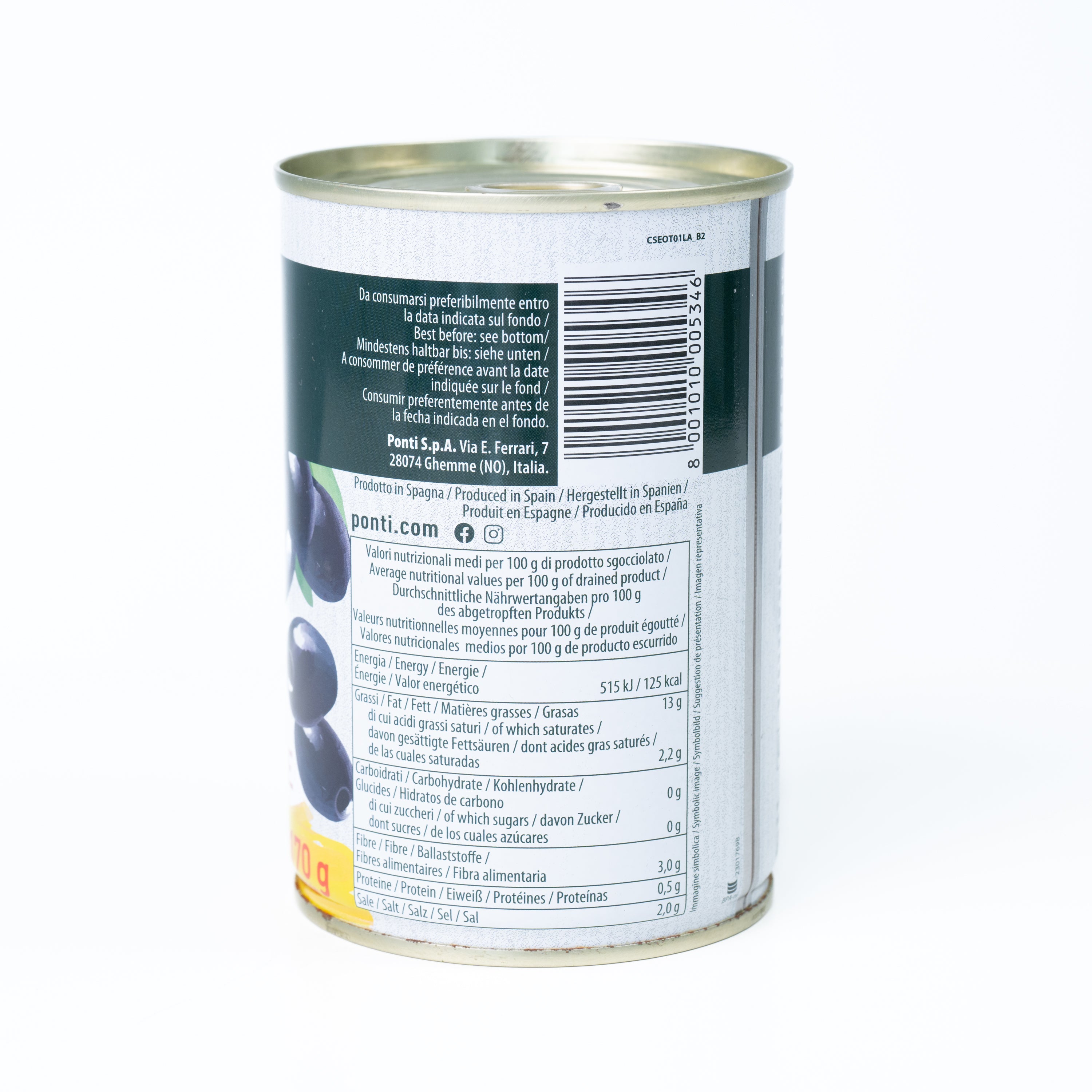 Măsline negre fără sâmburi conservă Ponti, 400 g