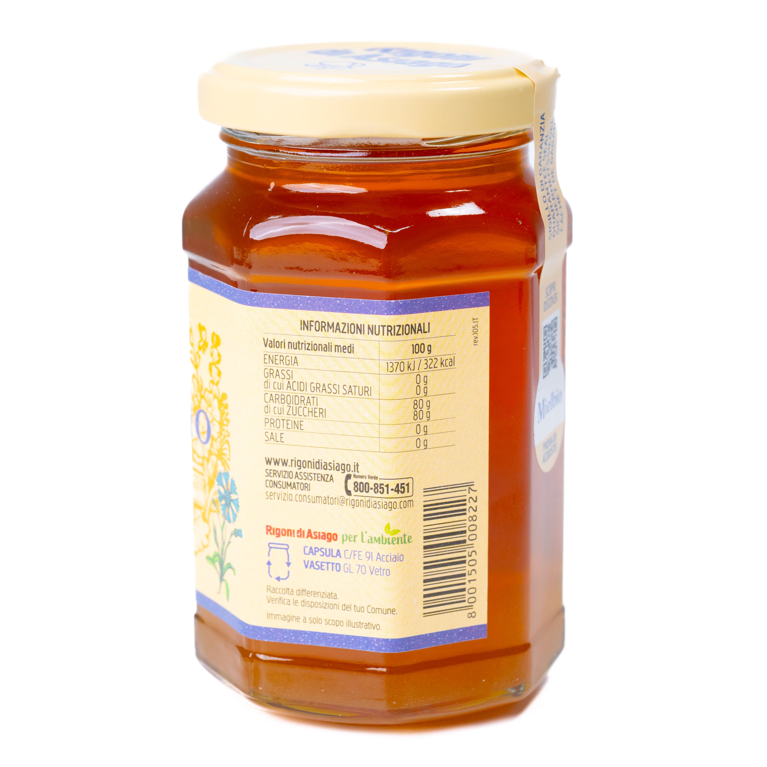 Miere bio din flori de câmp Rigoni di Asiago, 300 g