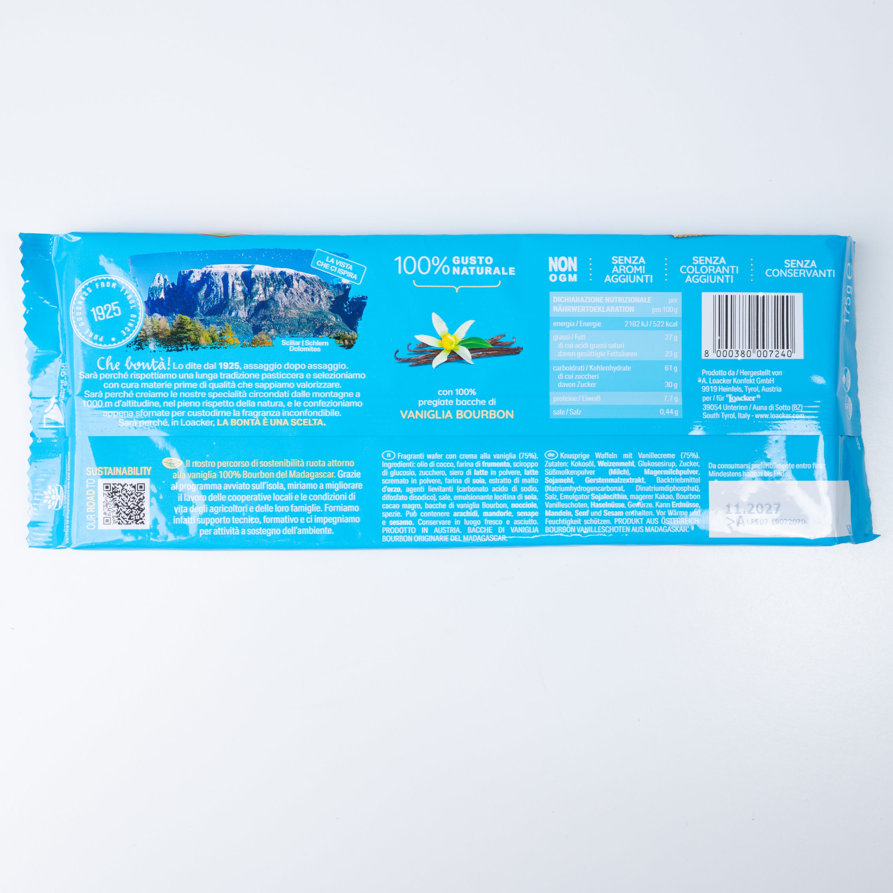 Napolitane cu vanilie Loacker, 175 g