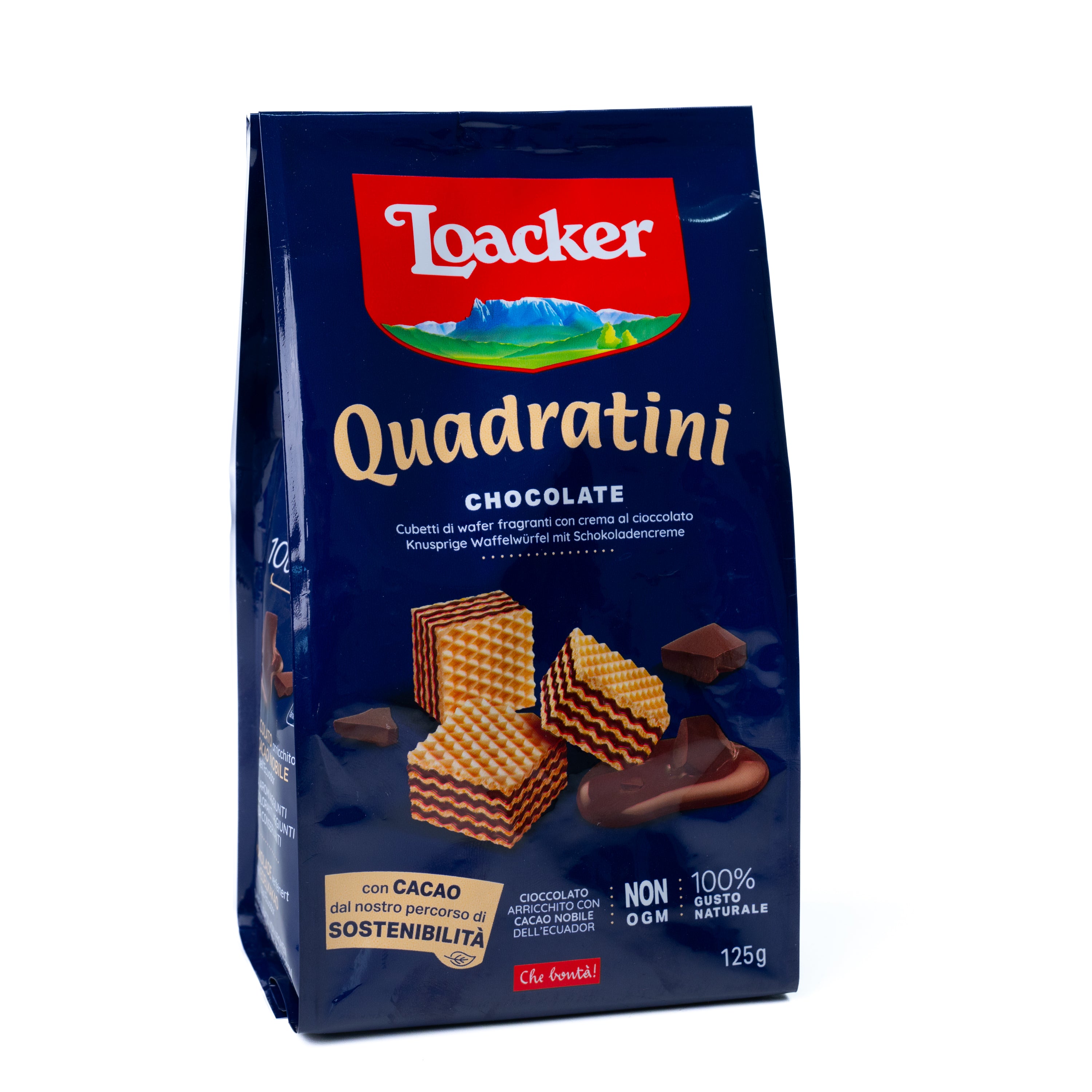 Napolitane Quadratini cu ciocolată Loacker, 125 g
