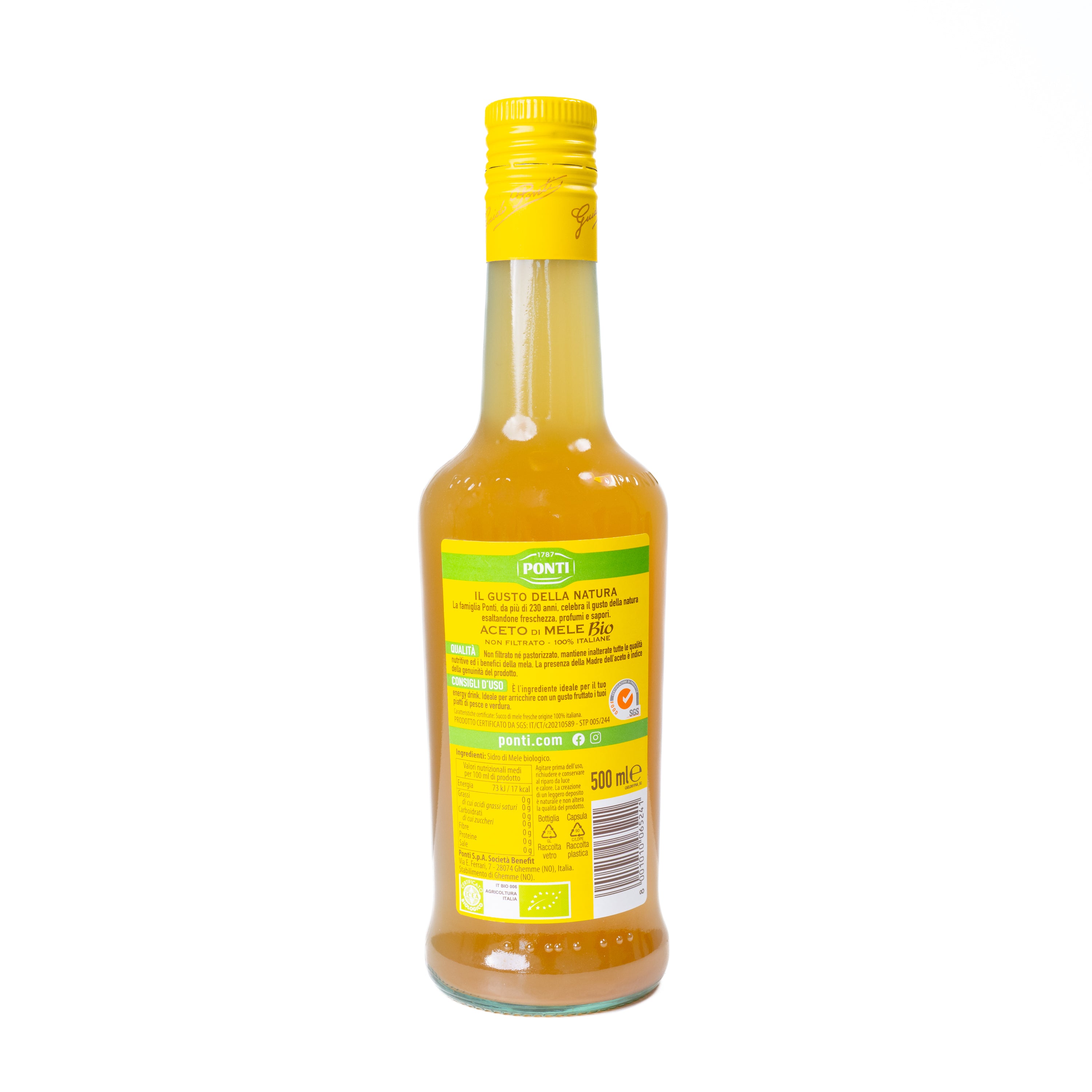 Oțet de mere bio nefiltrat Ponti, 250 ml
