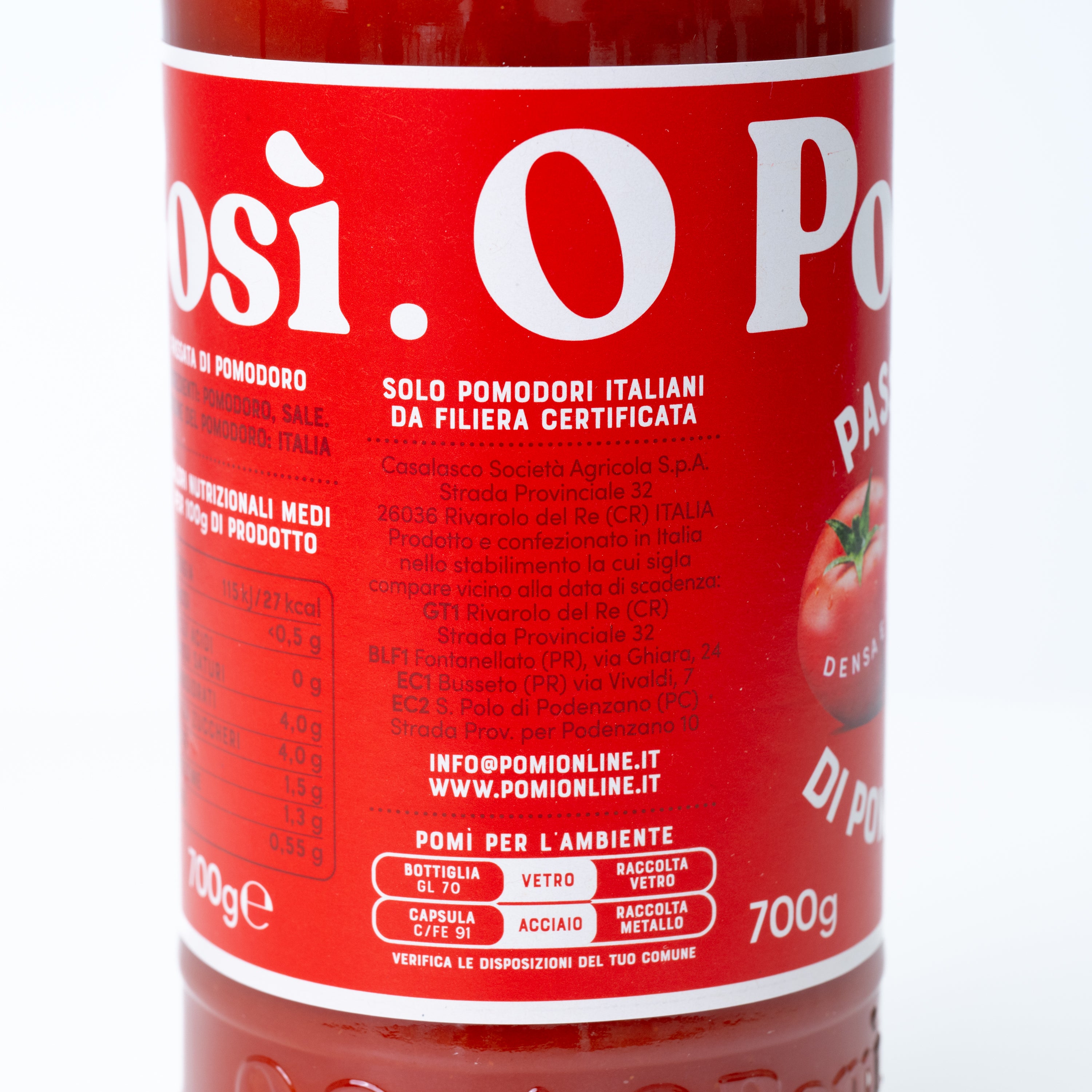 Passata de roșii sticlă Pomì, 700 g