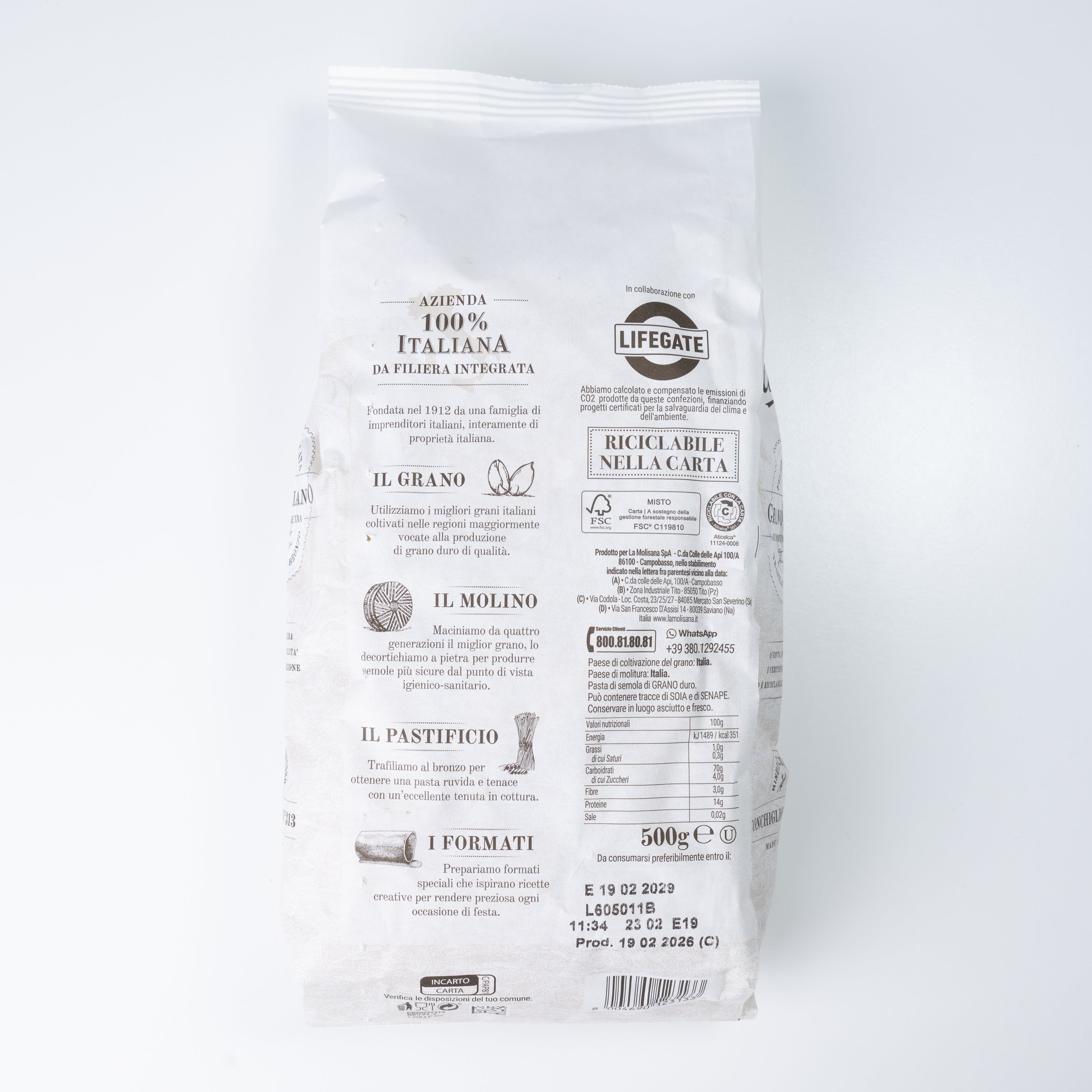 Paste Conchiglioni nr. 313 La Molisana, 500 g