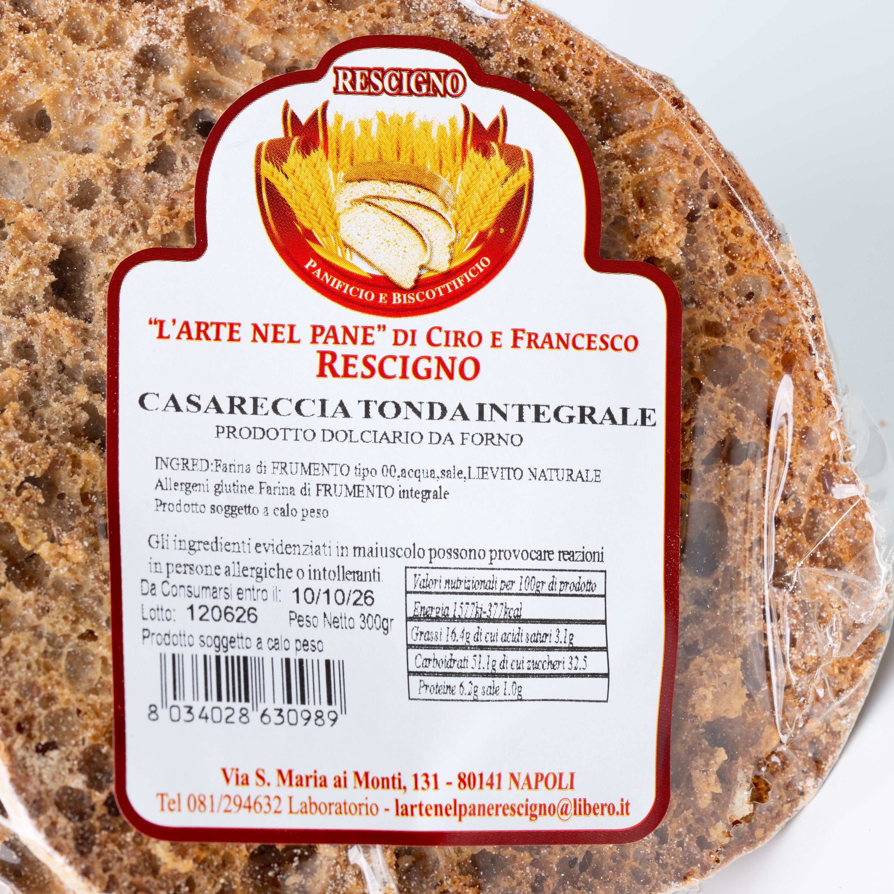 Paste integrale Caserecce Tonda Rescigno, 300 g