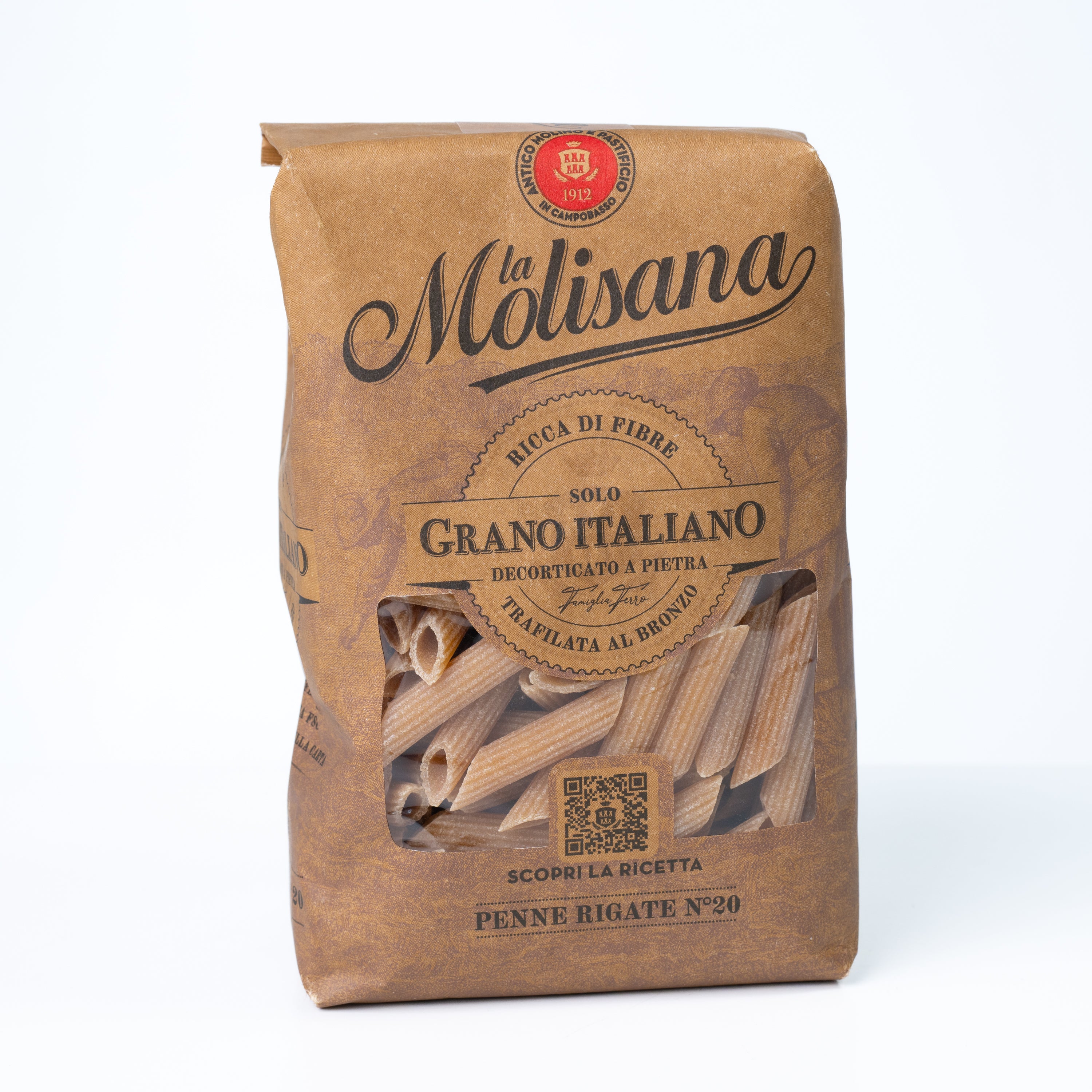 Paste integrale Penne Rigate nr. 20 La Molisana, 500 g