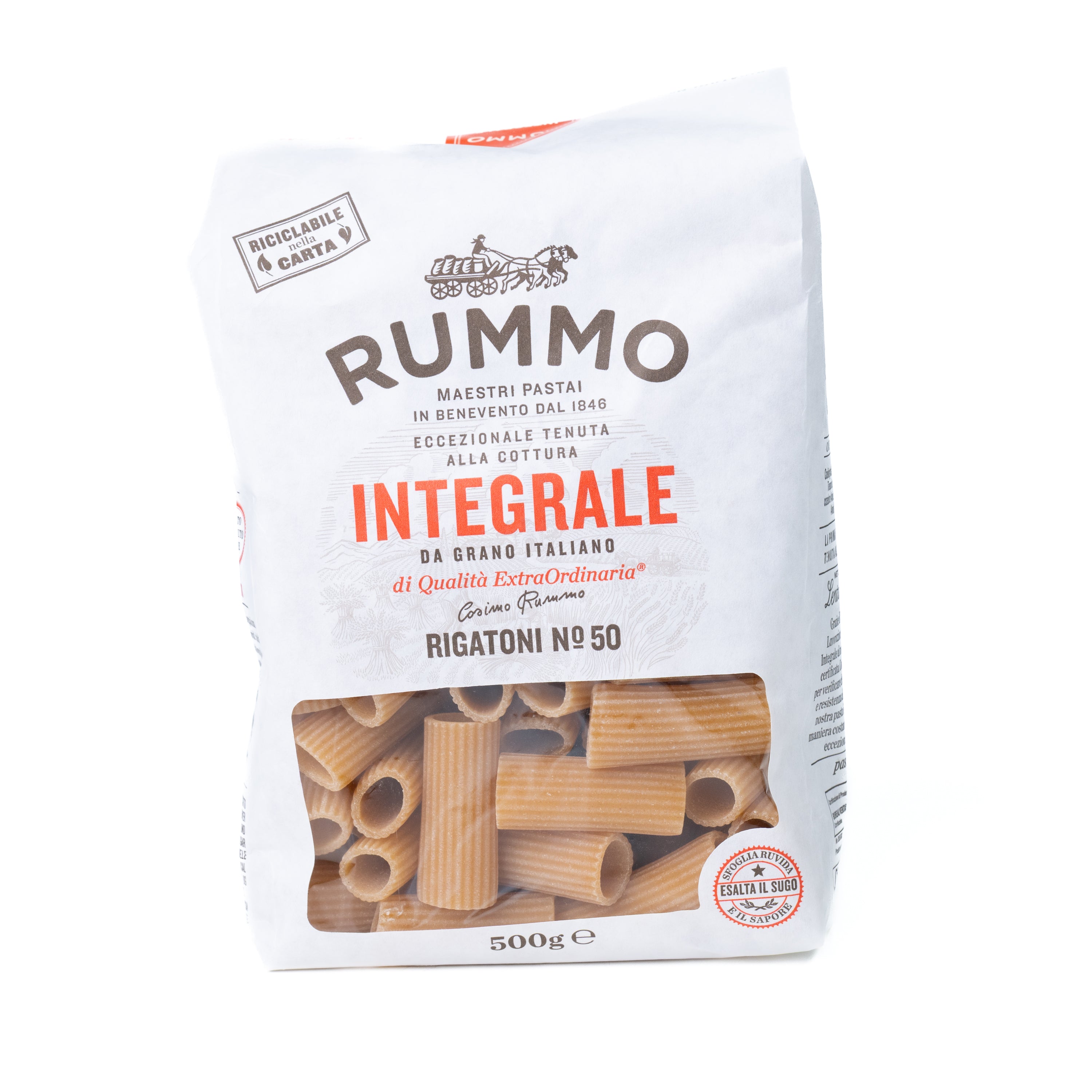 Paste integrale Rigatoni nr. 50 Rummo, 500 g