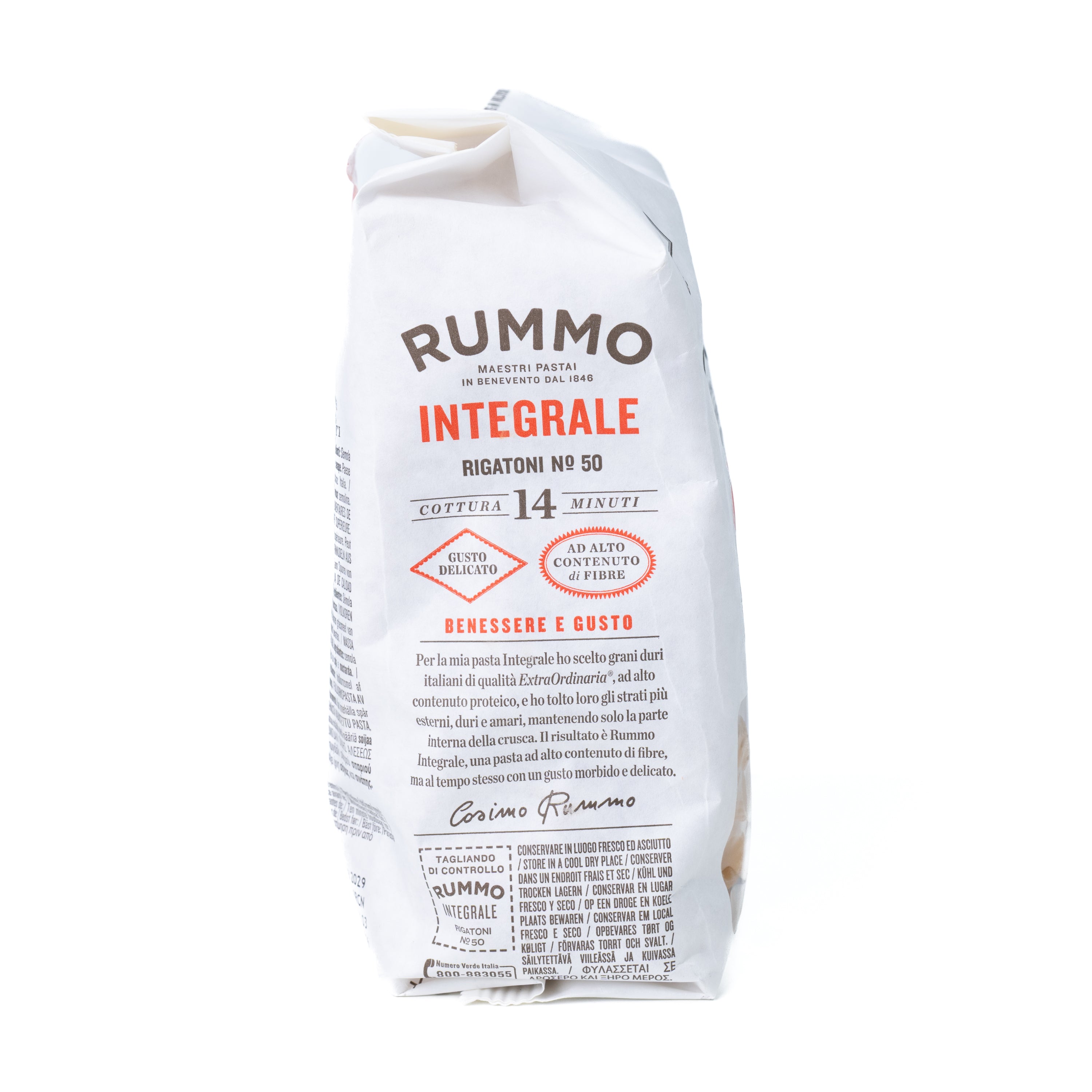 Paste integrale Rigatoni nr. 50 Rummo, 500 g