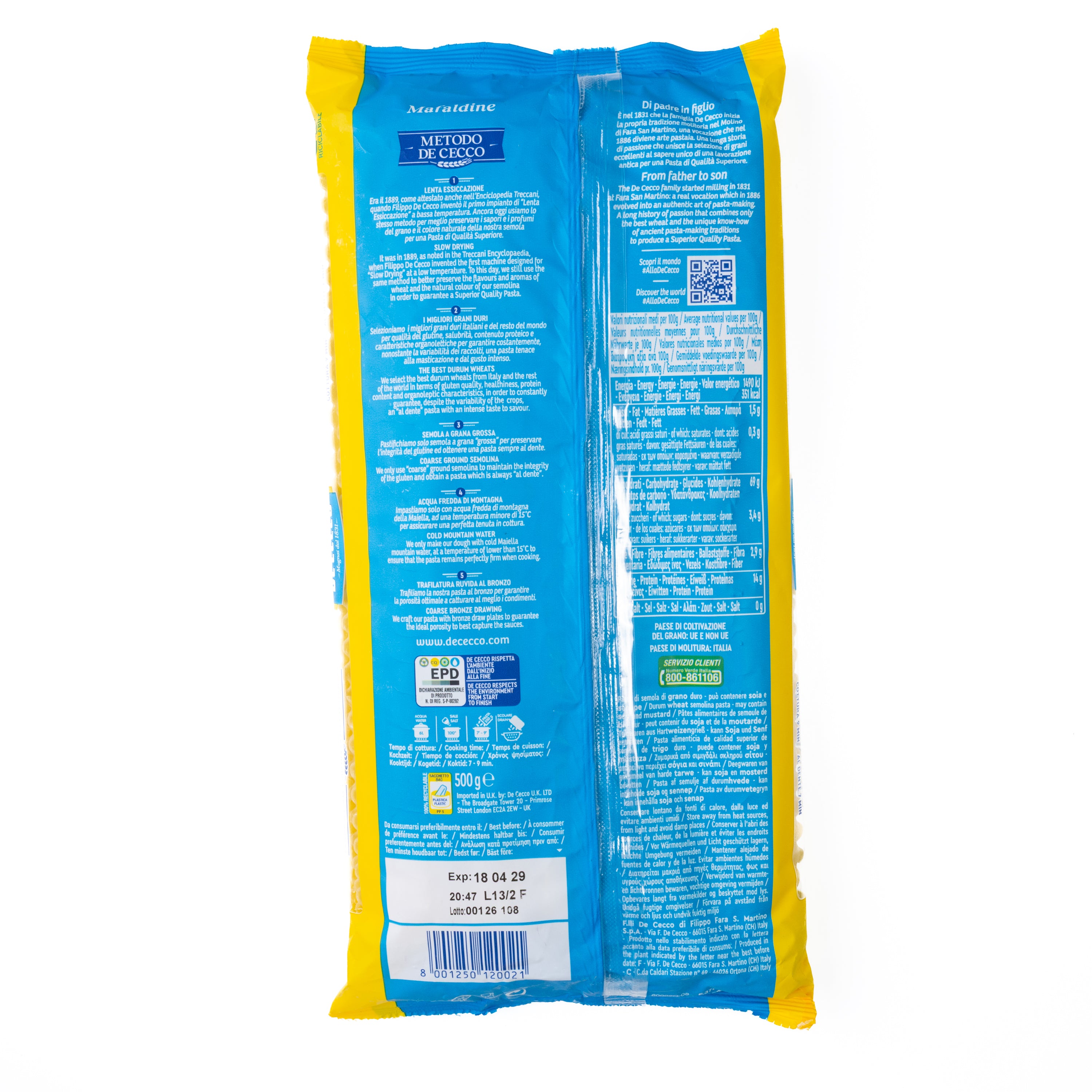 Paste Mafaldine nr. 2 De Cecco, 500 g