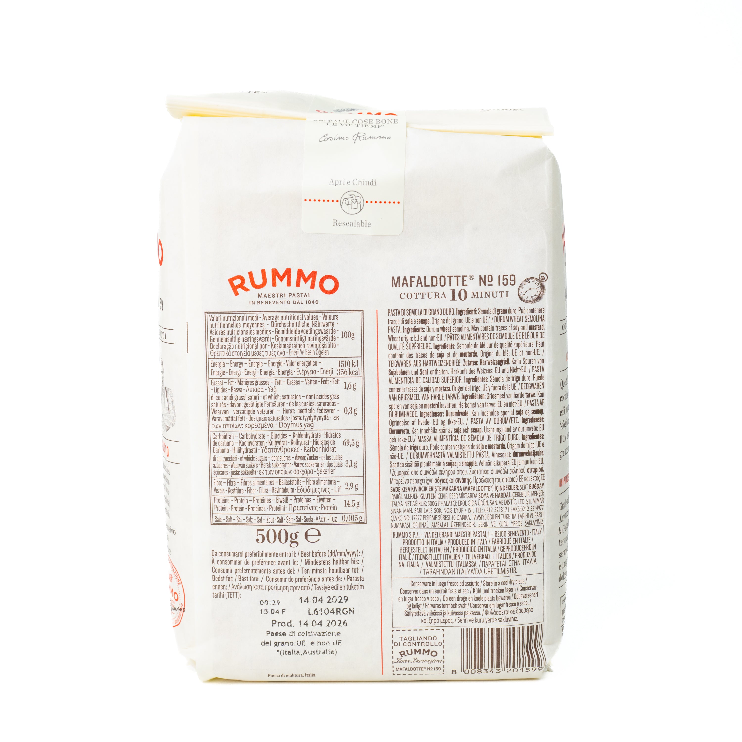 Paste Mafaldotte nr. 159 Rummo, 500 g