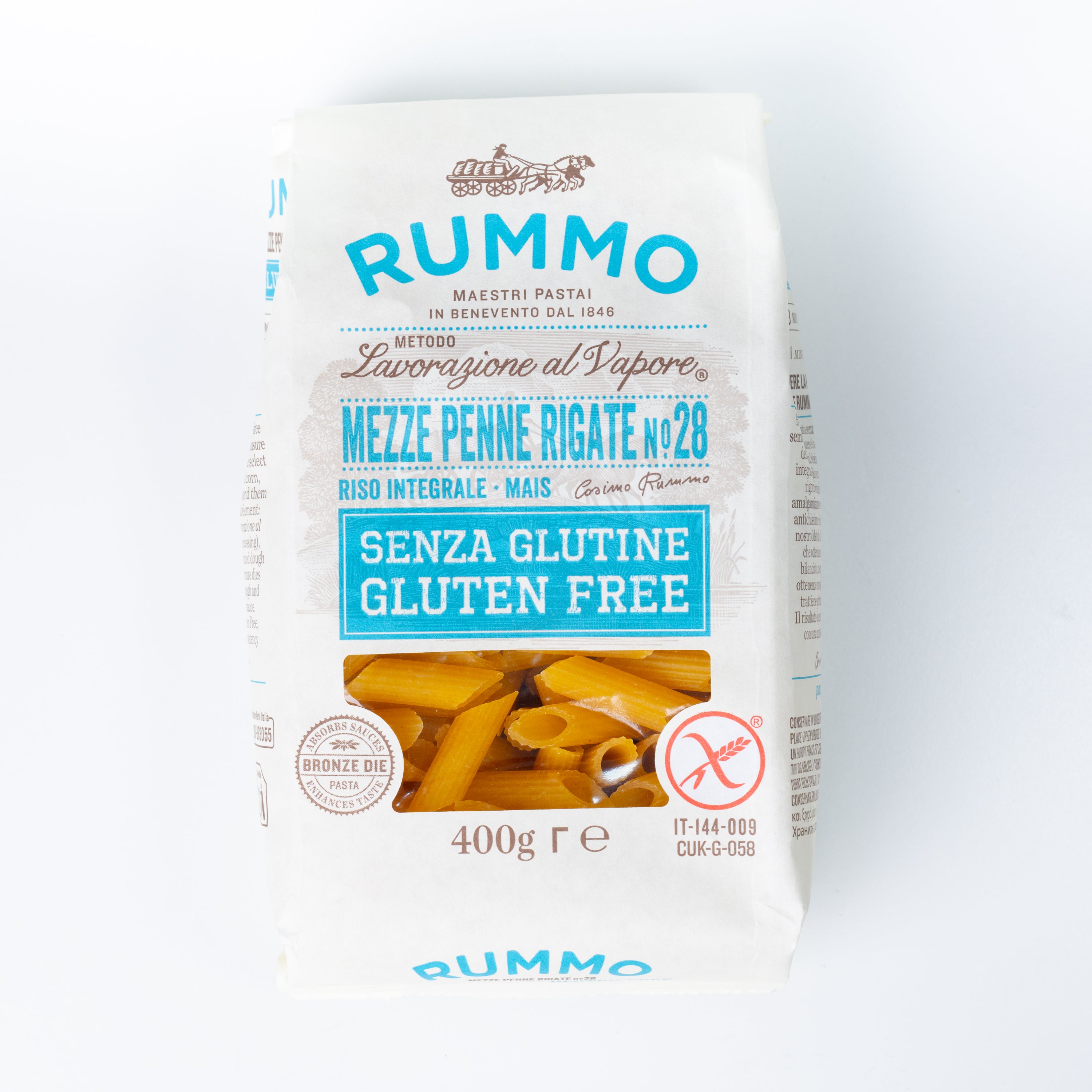 Paste Mezze Penne Rigate fără gluten Rummo, 400 g