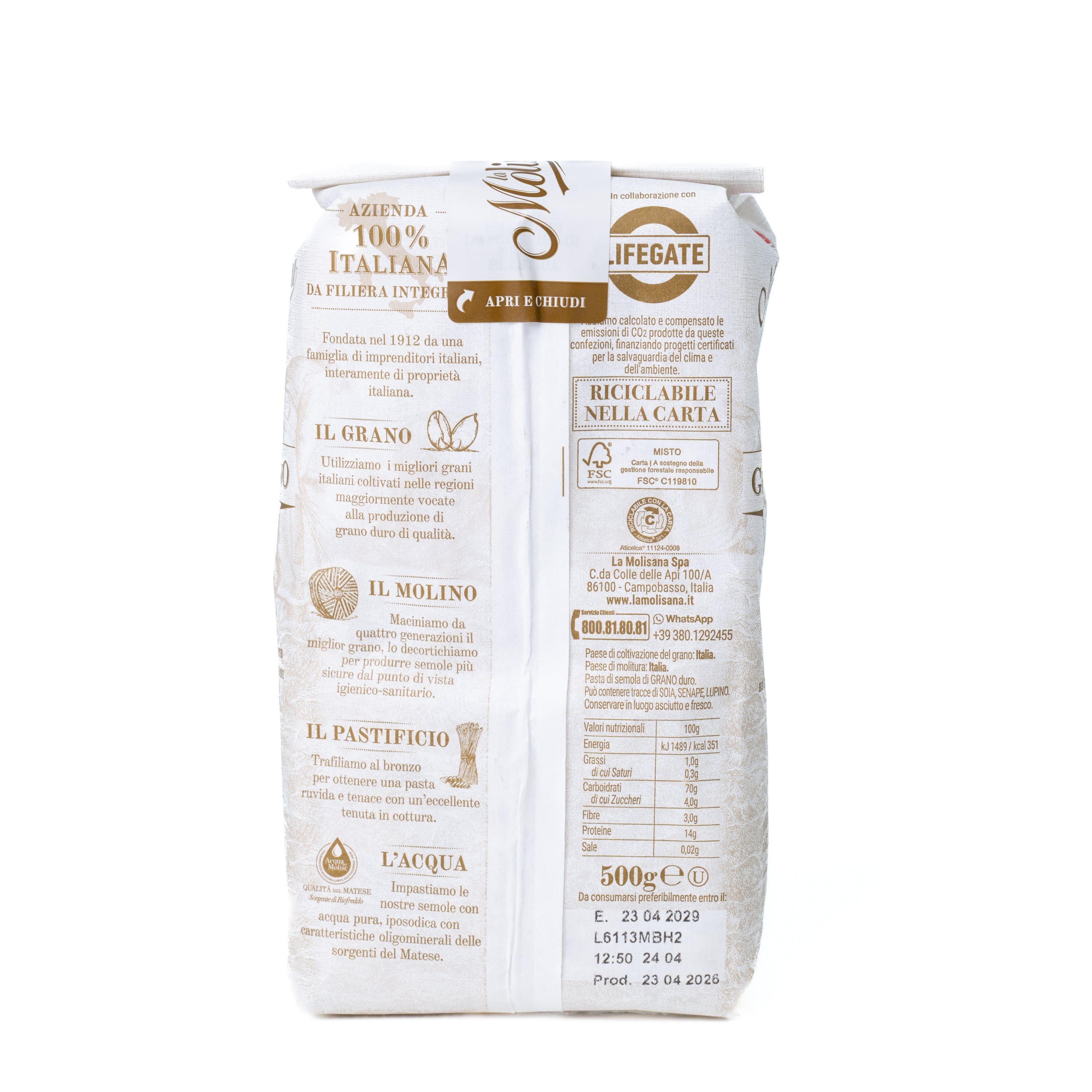 Paste Orecchiette Pugliesi nr. 30 La Molisana, 500 g