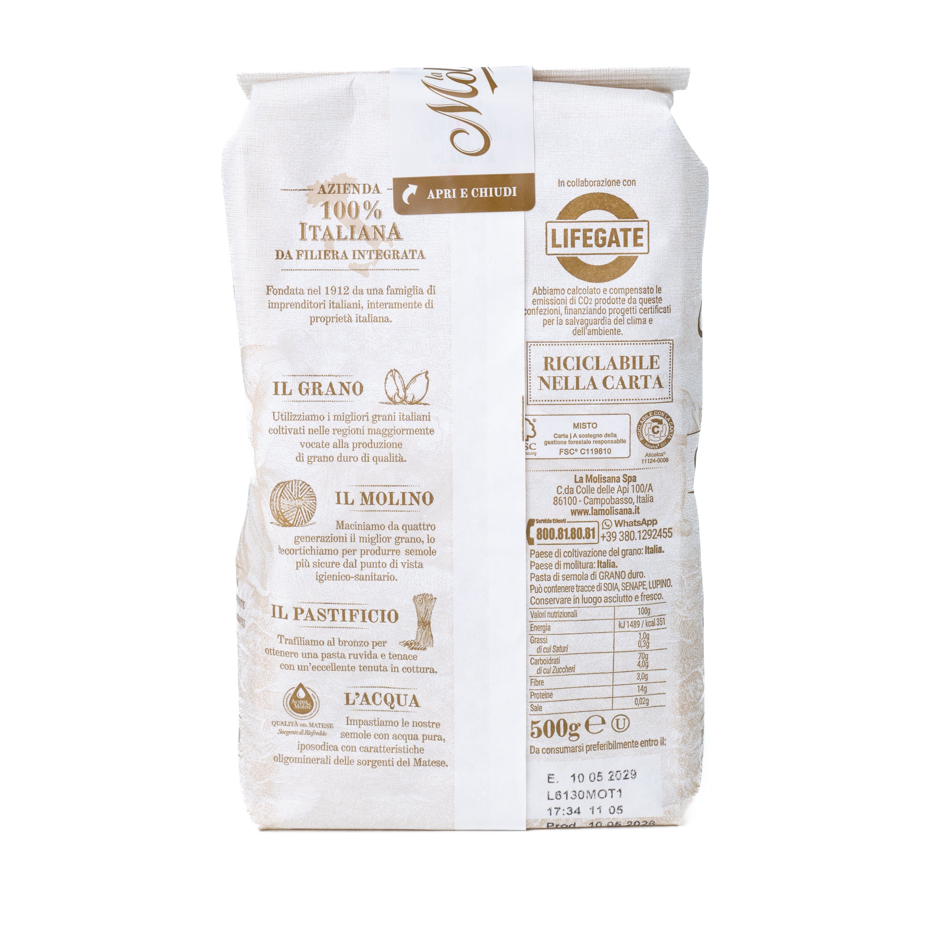Paste Penne Rigate nr. 20 La Molisana, 500 g