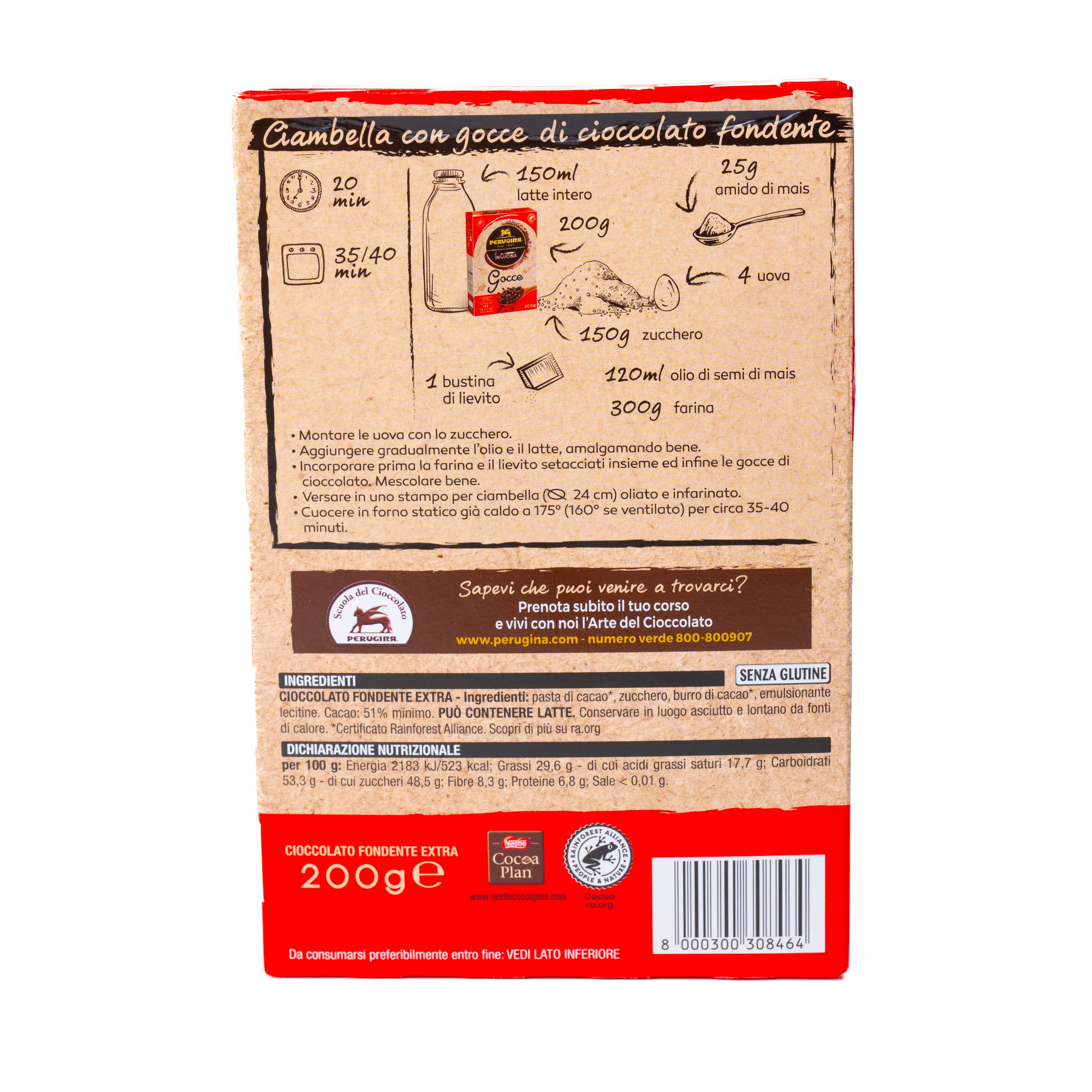 Picături de ciocolată neagră Perugina, 200 g