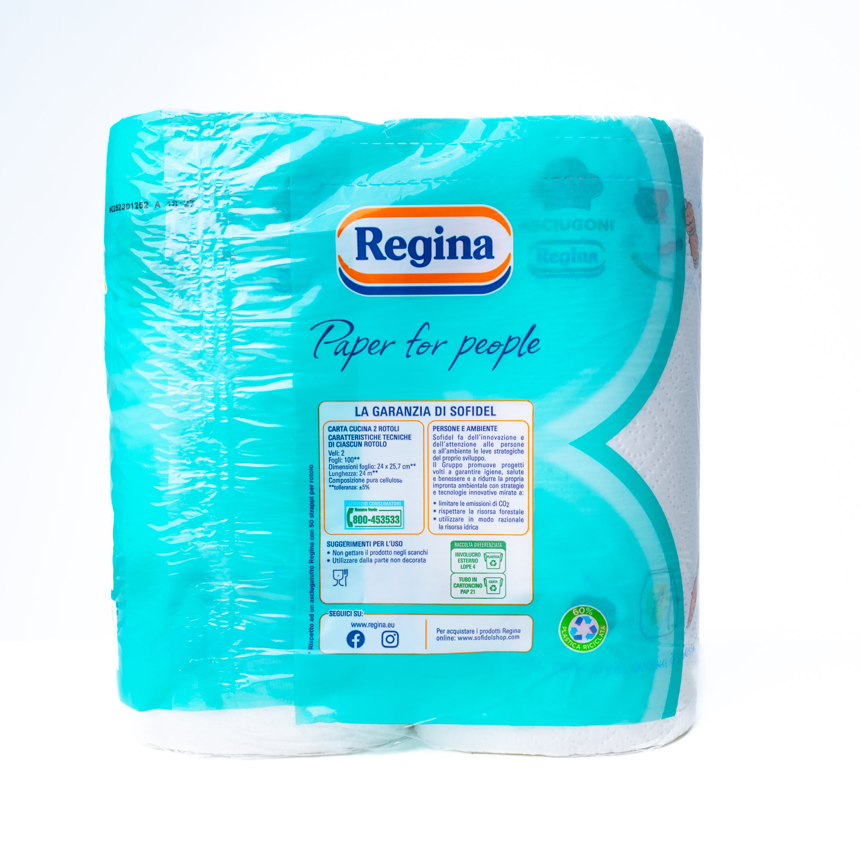 Prosoape de hârtie 2 straturi Asciugoni Regina, 2 role