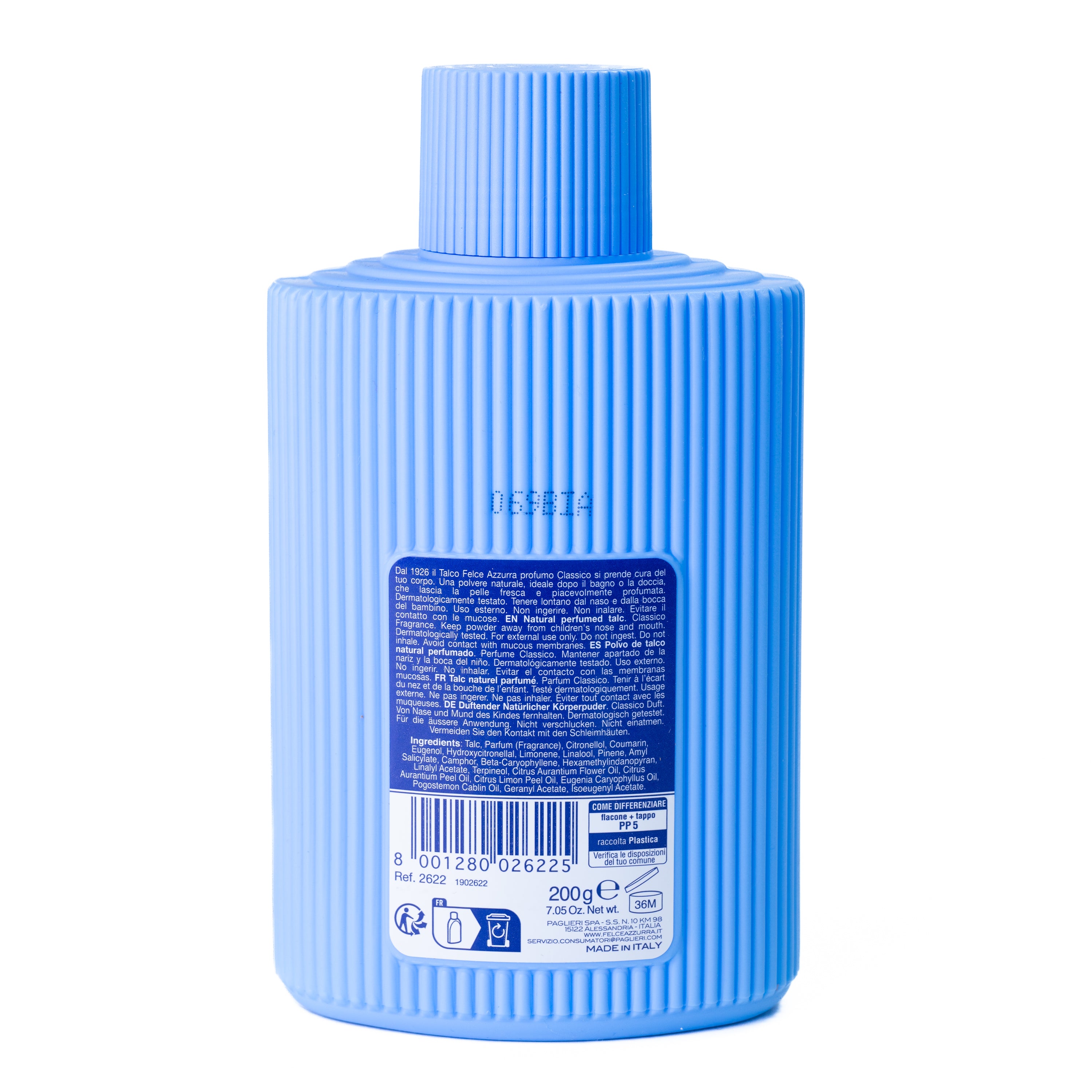 Pudră de talc Classico Felce Azzurra, recipient, 200 g