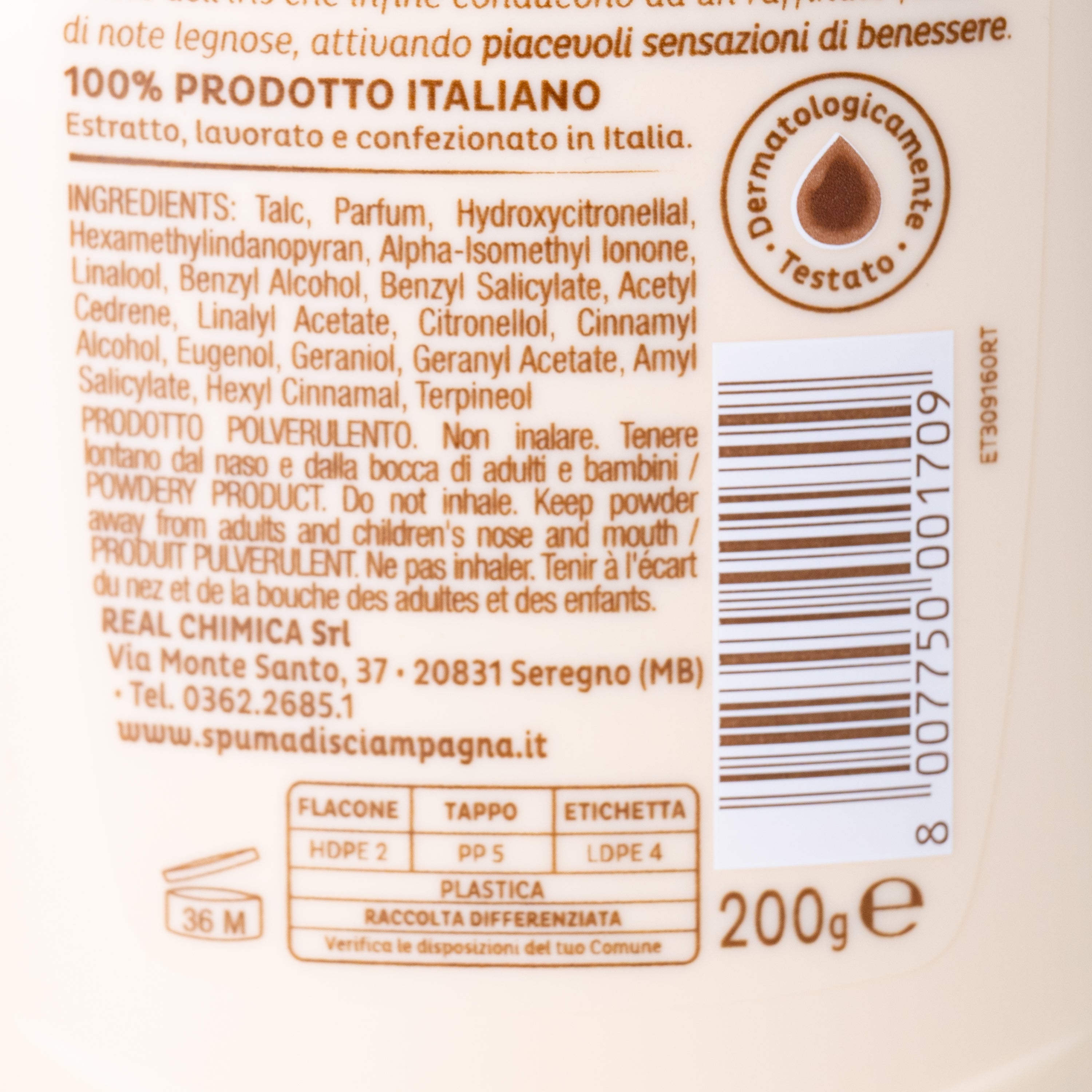 Pudră de talc Spuma di Sciampagna, 200 g