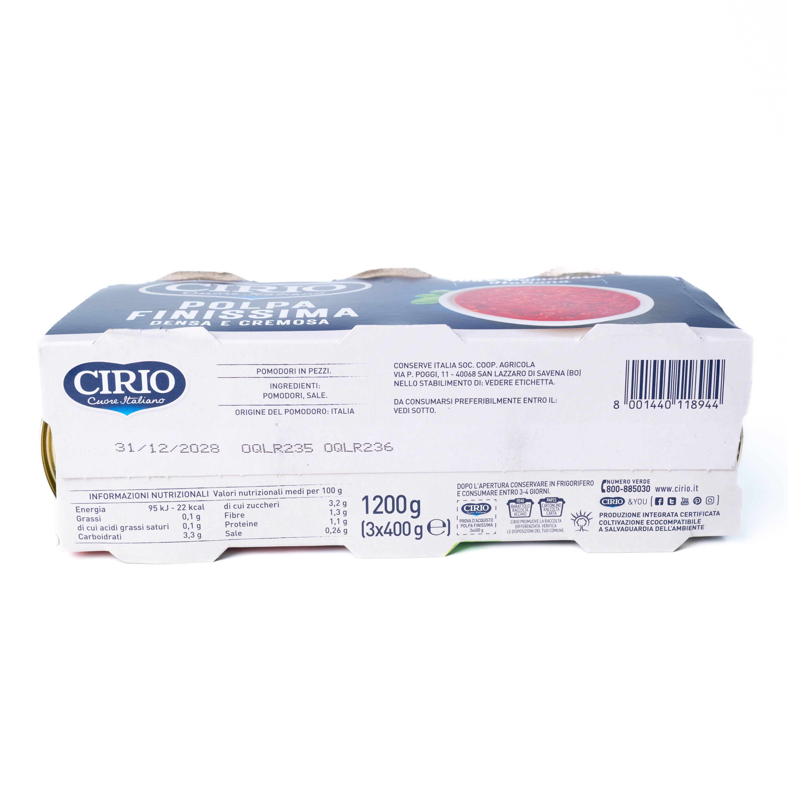 Pulpă fină de roșii Cirio, 3 x 400 g